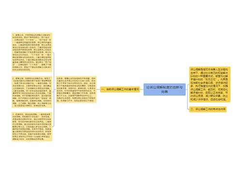 论诉讼调解制度的创新与完善