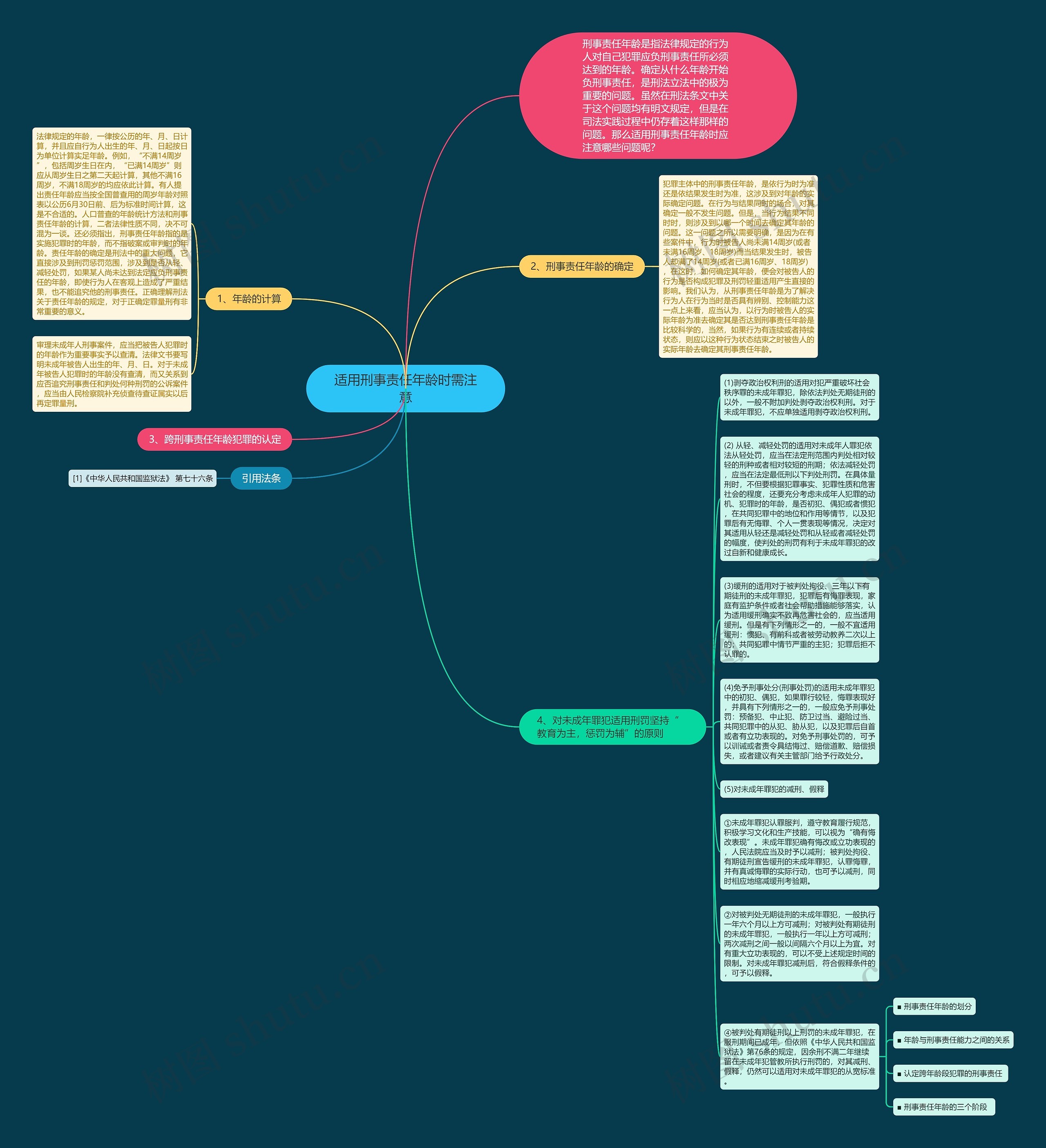 适用刑事责任年龄时需注意思维导图