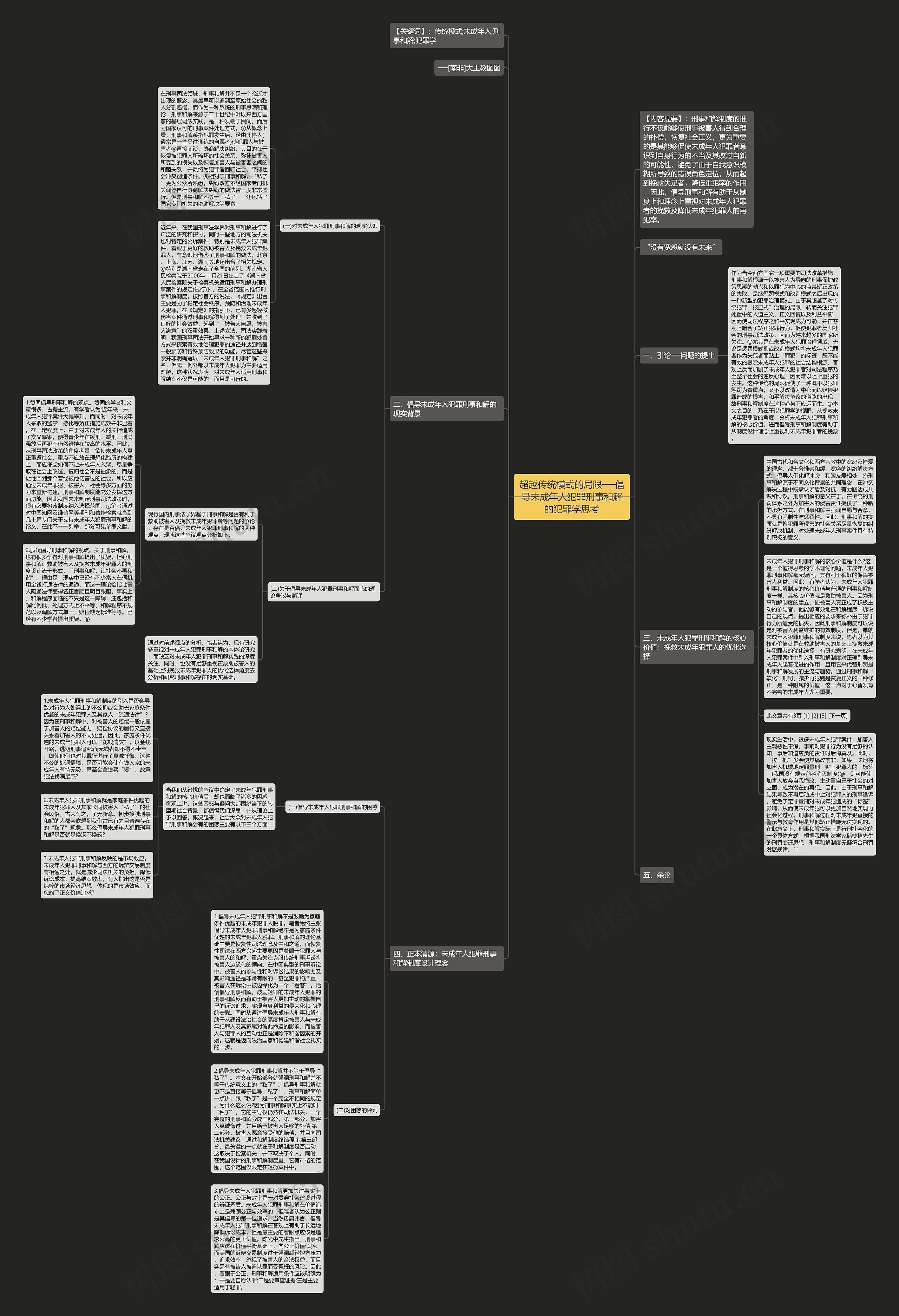 超越传统模式的局限──倡导未成年人犯罪刑事和解的犯罪学思考思维导图