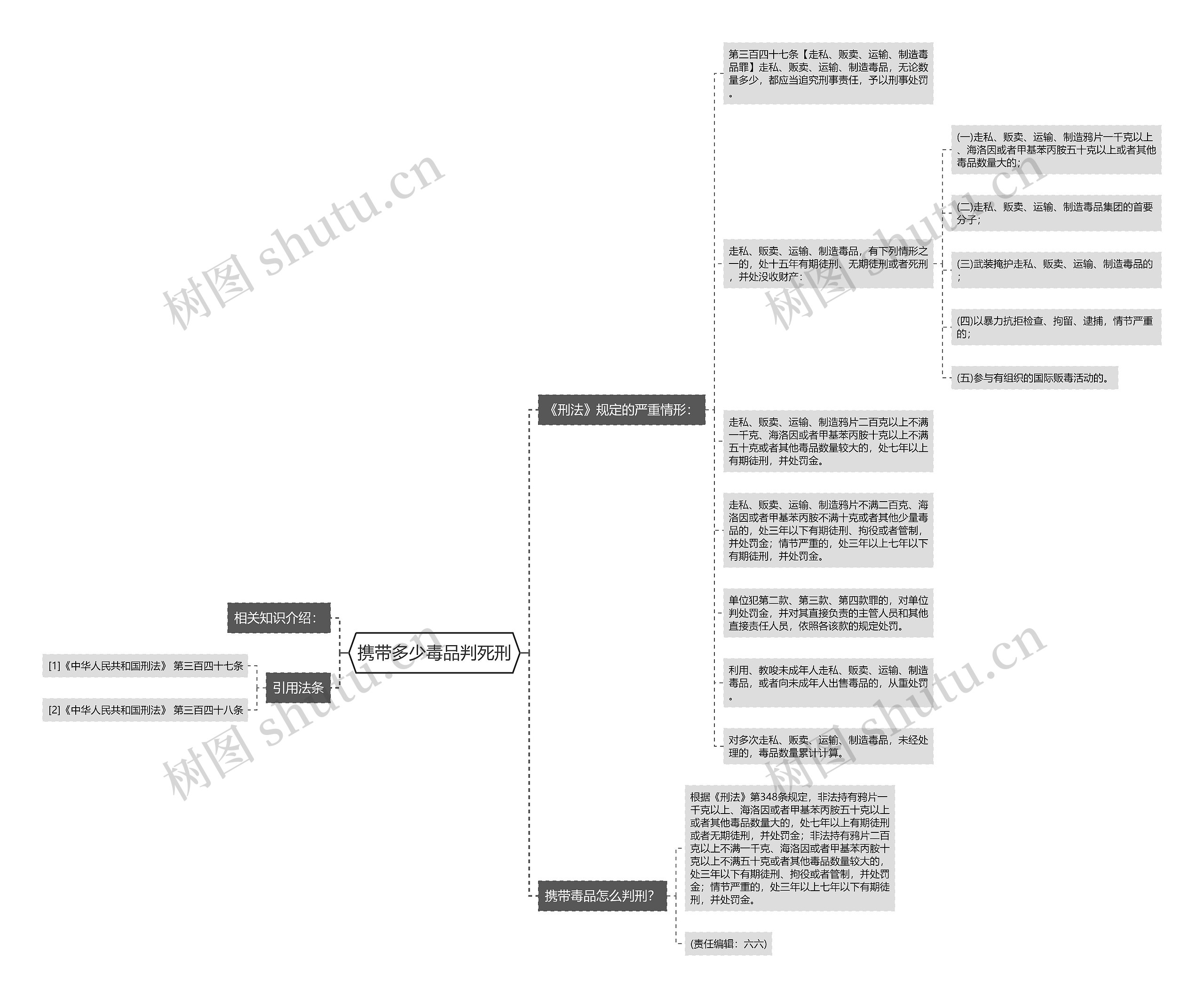携带多少毒品判死刑思维导图