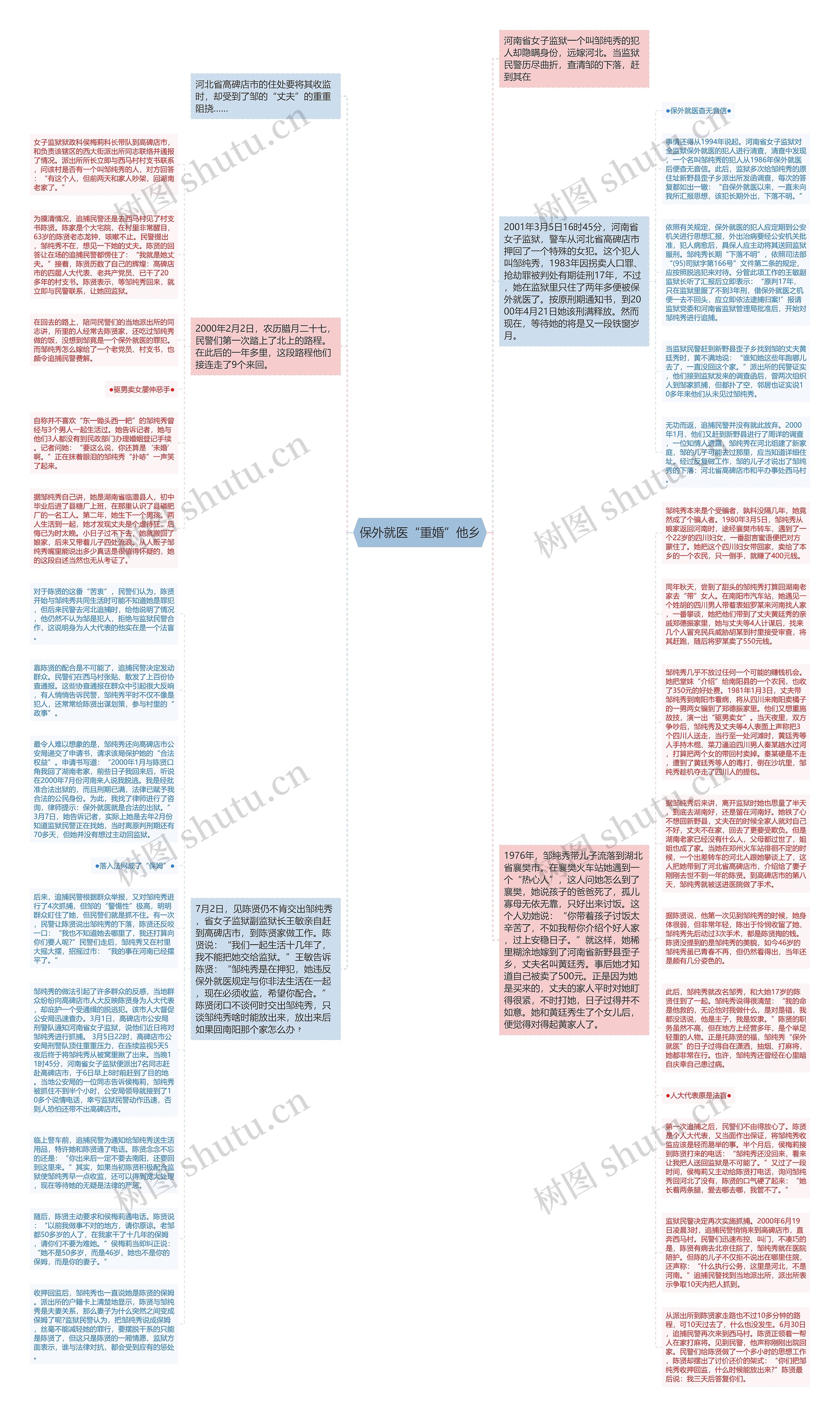 保外就医“重婚”他乡思维导图