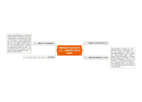 诈骗判刑出来后没钱还怎么办，诈骗判刑出来后有案底吗