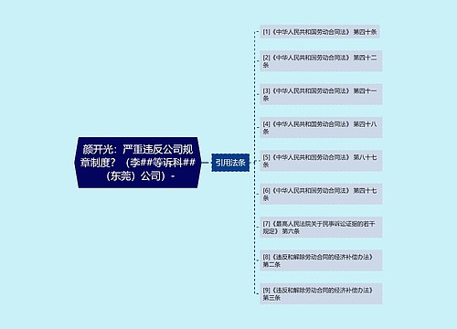 颜开光：严重违反公司规章制度？（李##等诉科##（东莞）公司）-