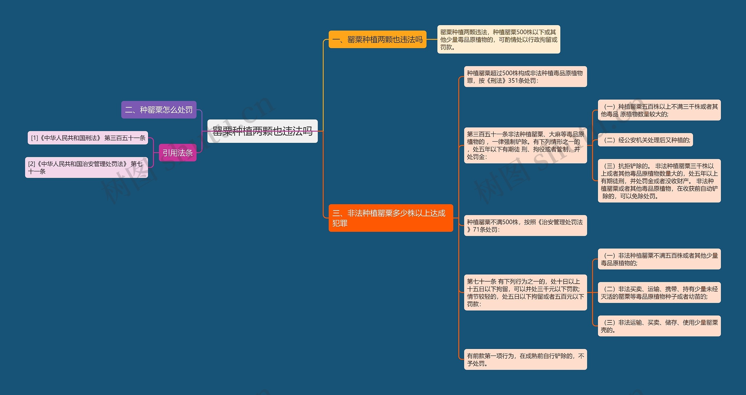 罂粟种植两颗也违法吗思维导图