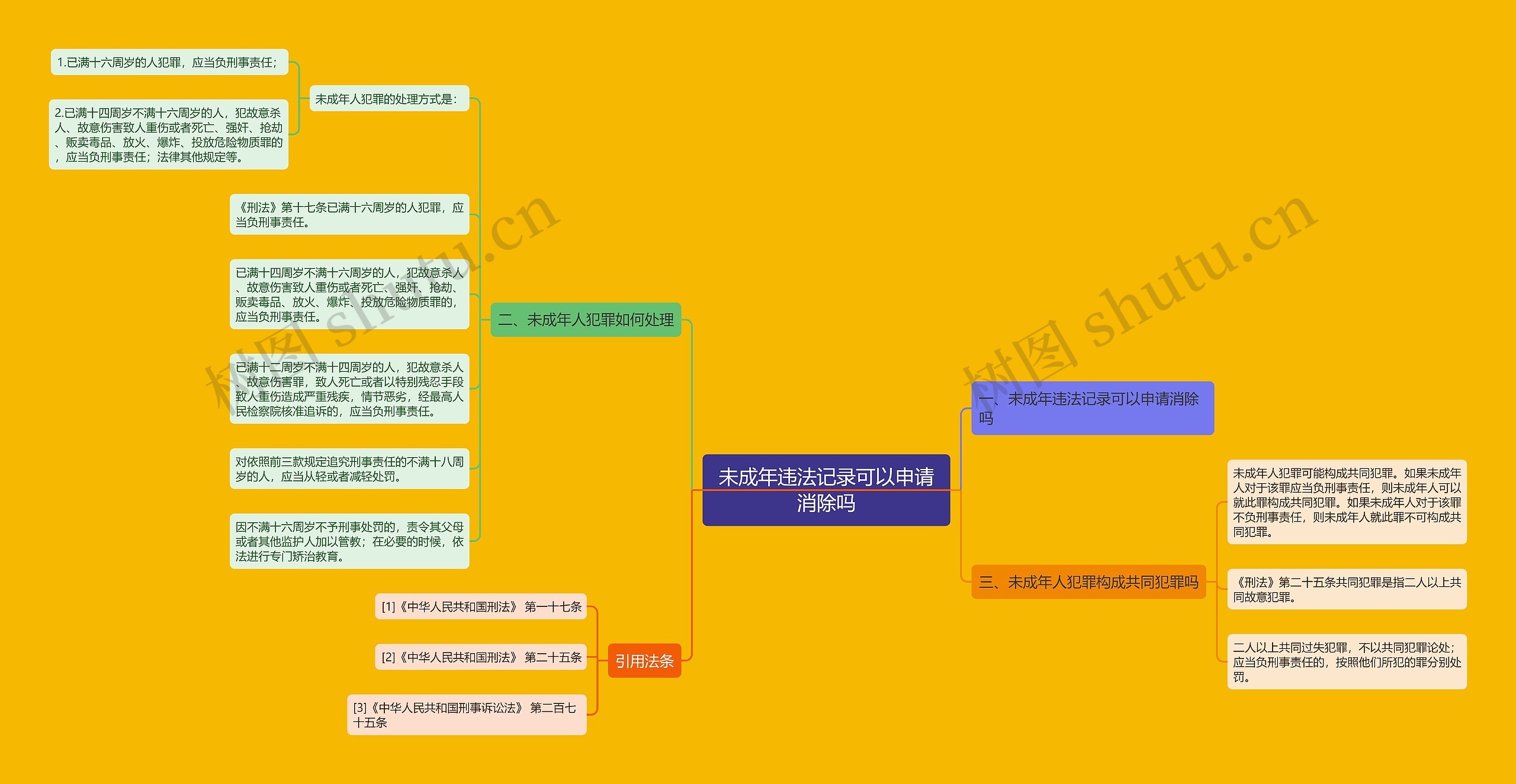 未成年违法记录可以申请消除吗思维导图