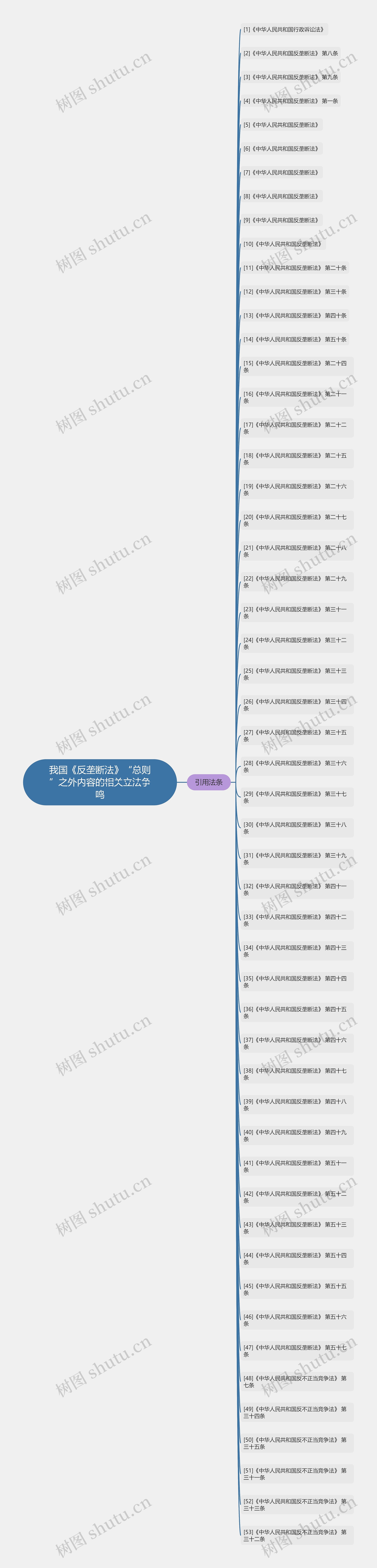 我国《反垄断法》“总则”之外内容的相关立法争鸣思维导图