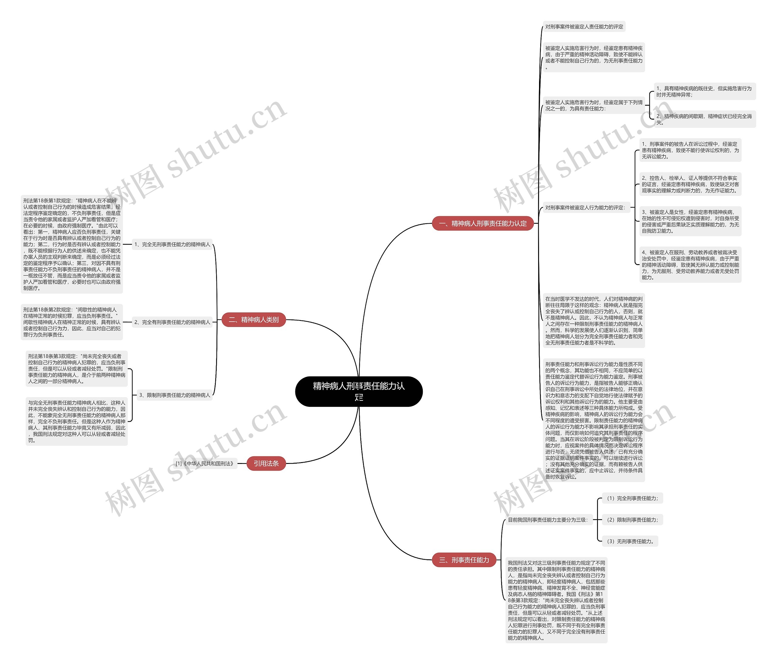 精神病人刑事责任能力认定思维导图
