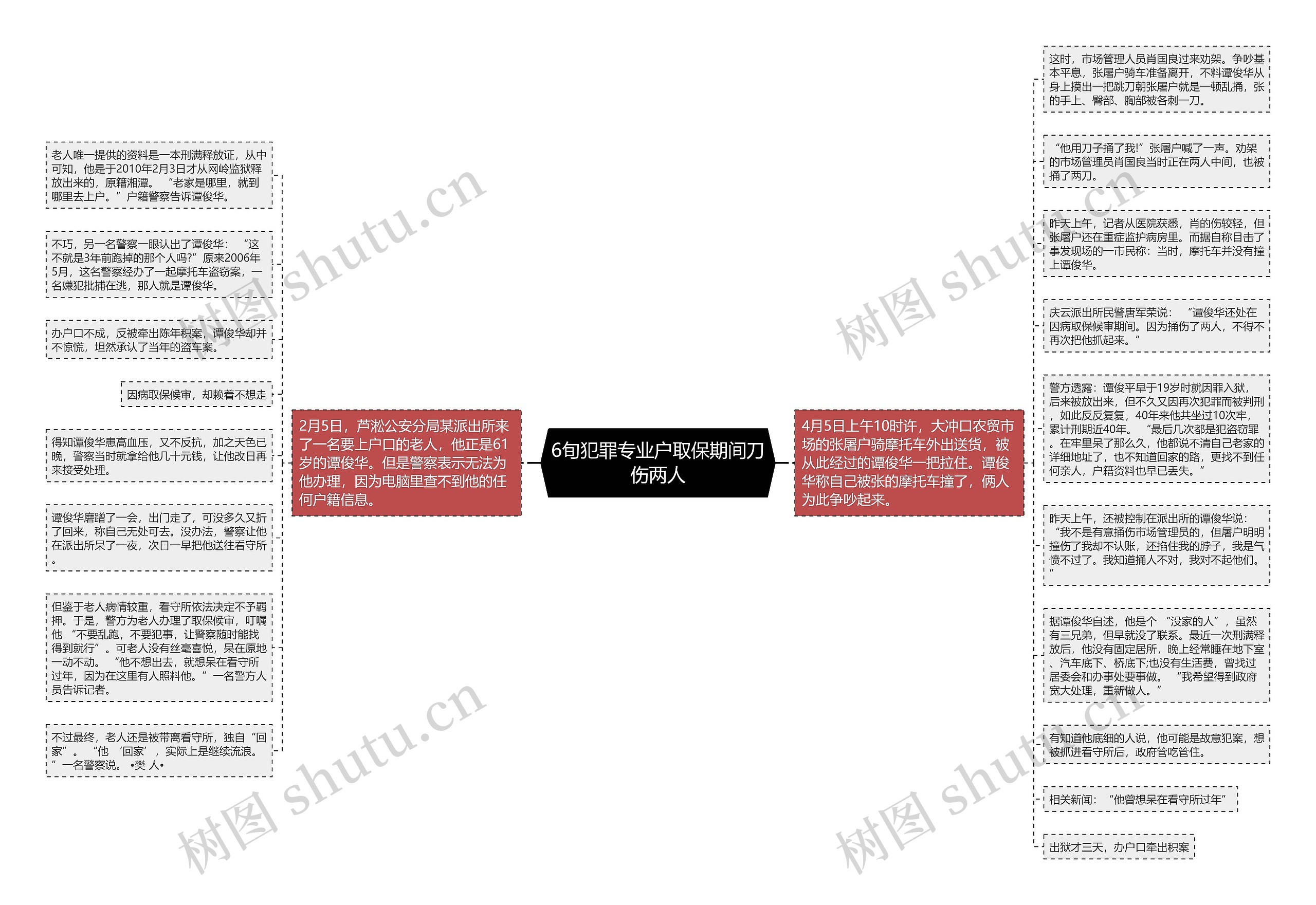 6旬犯罪专业户取保期间刀伤两人思维导图