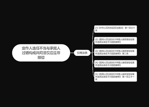 定作人选任不当与承揽人过错构成共同侵权应连带赔偿