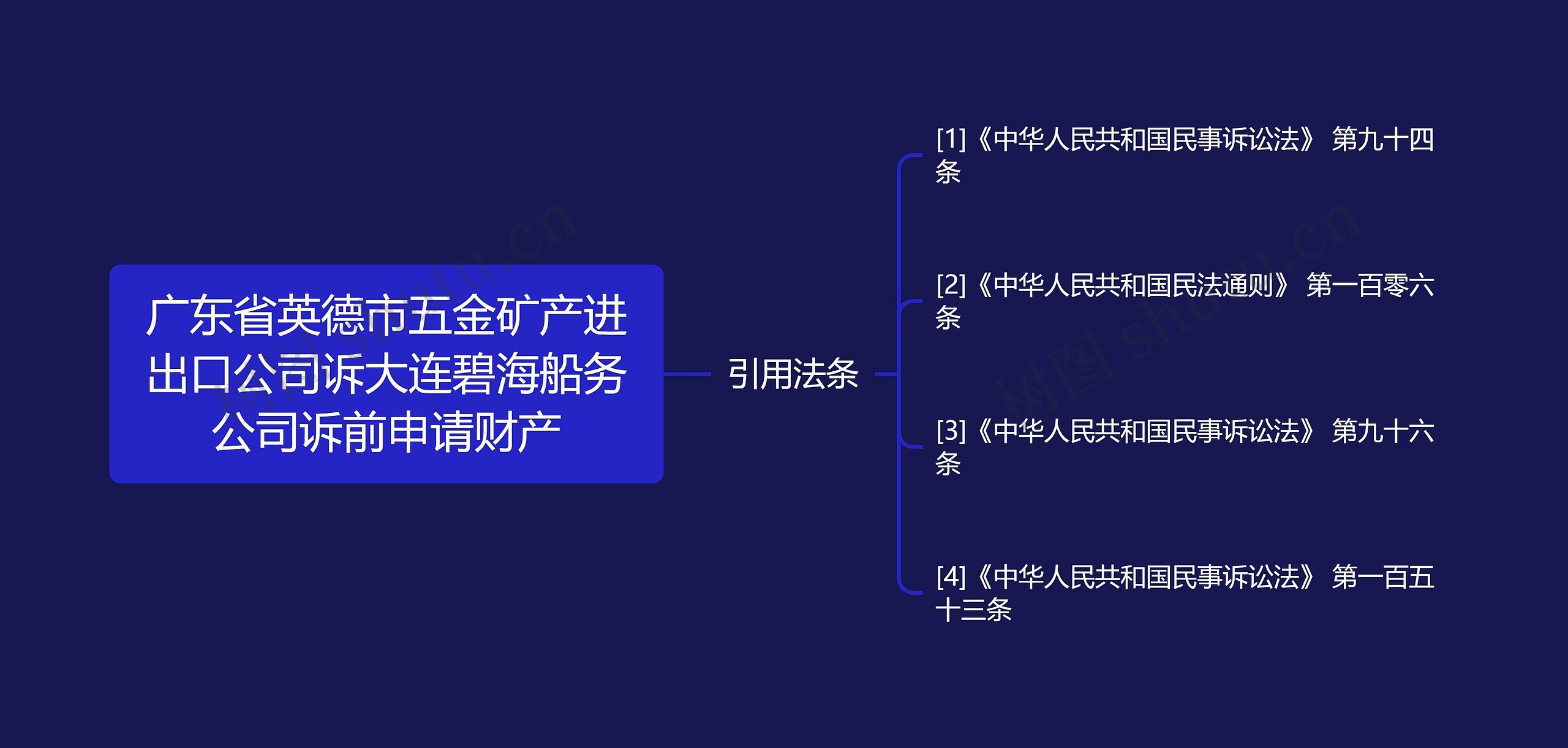 广东省英德市五金矿产进出口公司诉大连碧海船务公司诉前申请财产思维导图