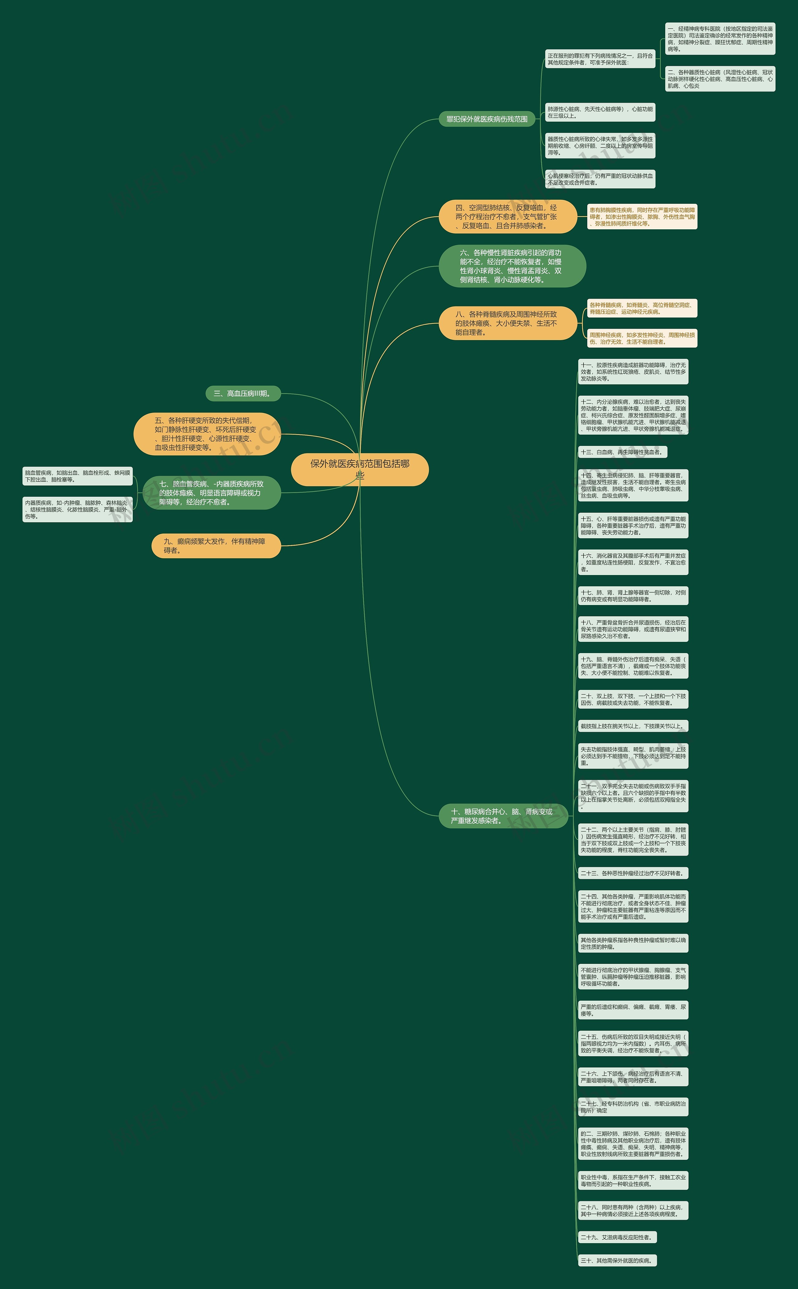 保外就医疾病范围包括哪些思维导图