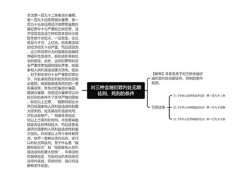 对三种金融犯罪判处无期徒刑、死刑的条件