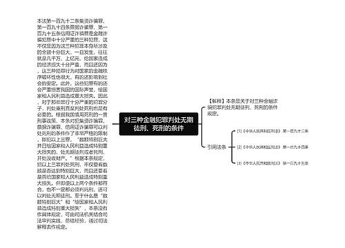 对三种金融犯罪判处无期徒刑、死刑的条件