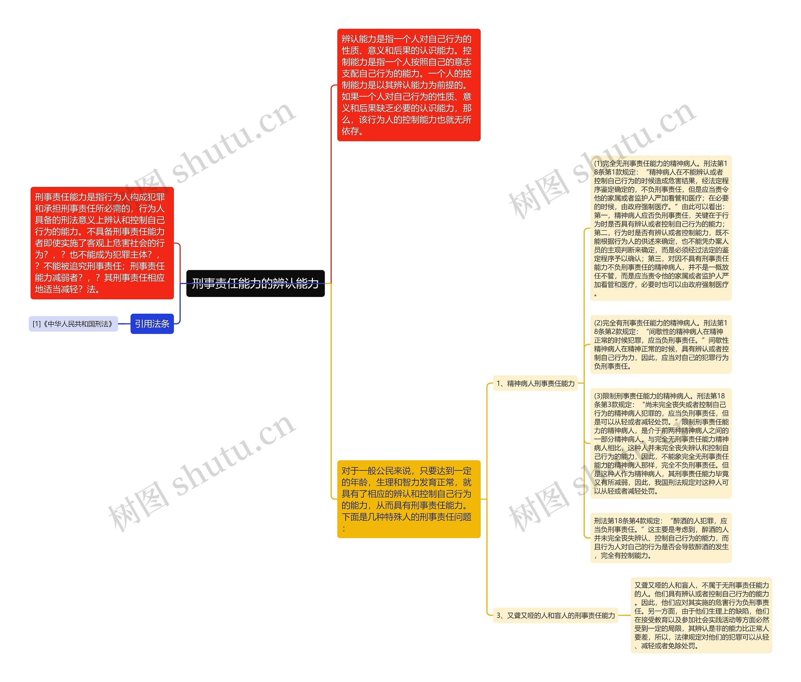刑事责任能力的辨认能力思维导图