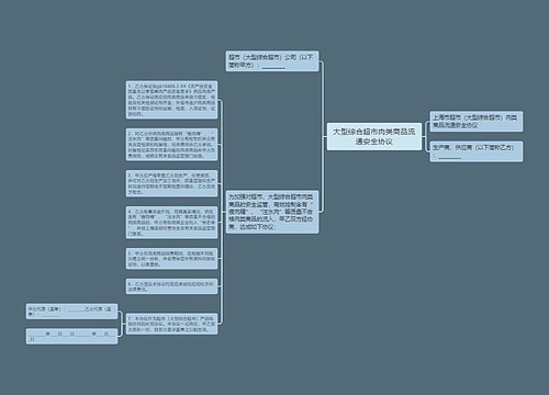 大型综合超市肉类商品流通安全协议