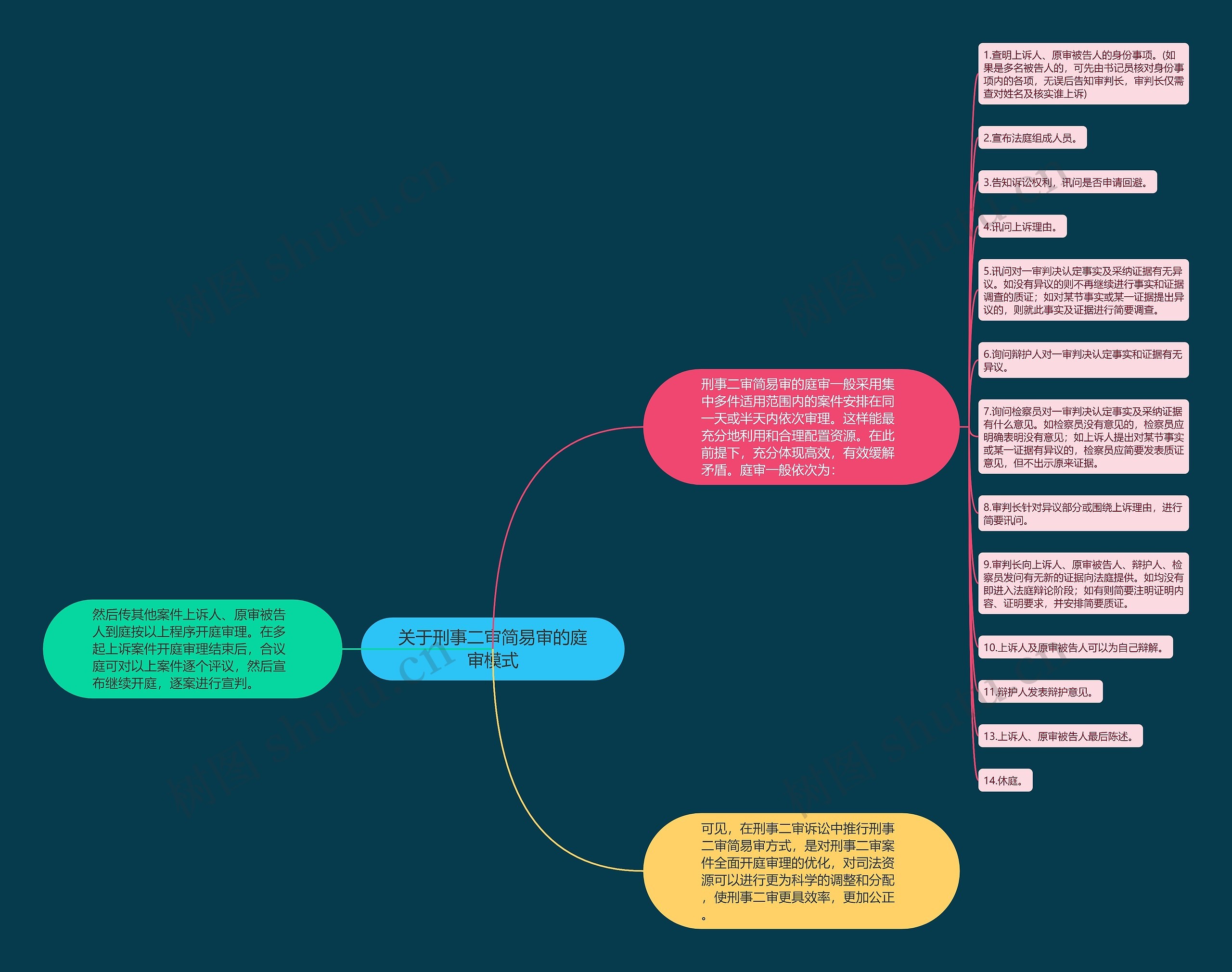 关于刑事二审简易审的庭审模式思维导图