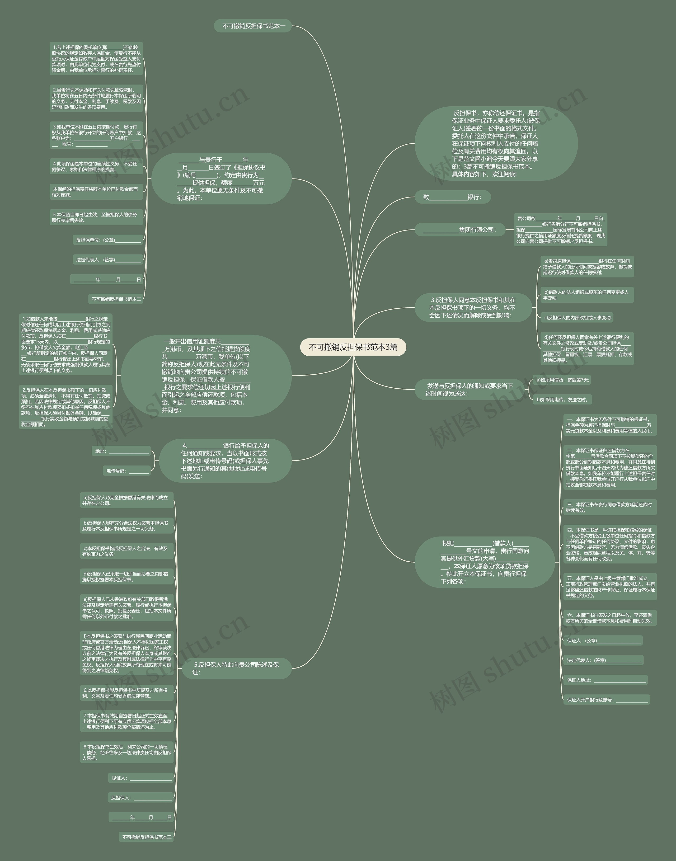 不可撤销反担保书范本3篇思维导图