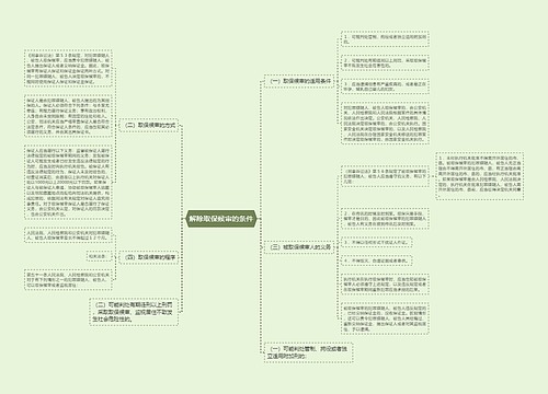 解除取保候审的条件