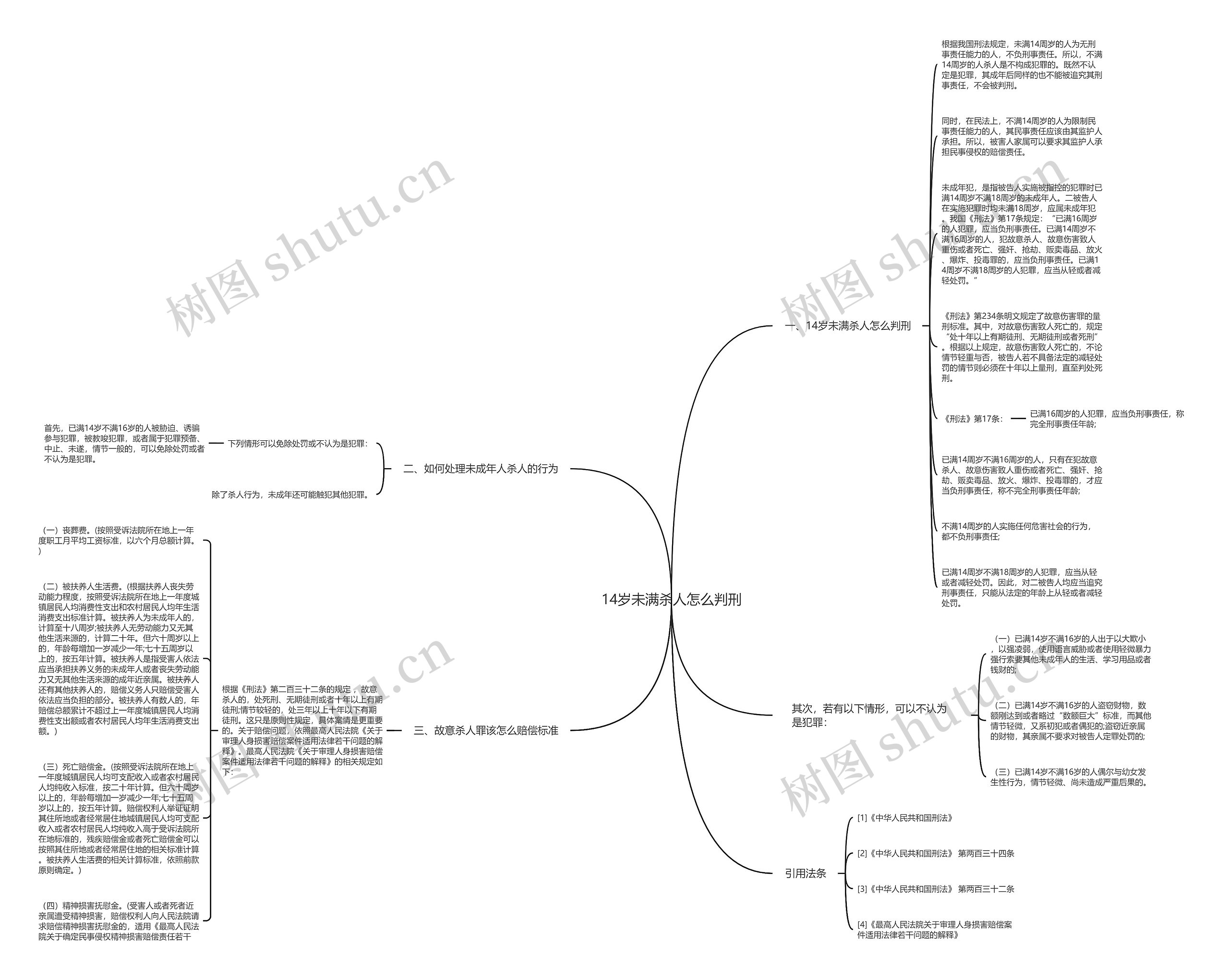14岁未满杀人怎么判刑思维导图