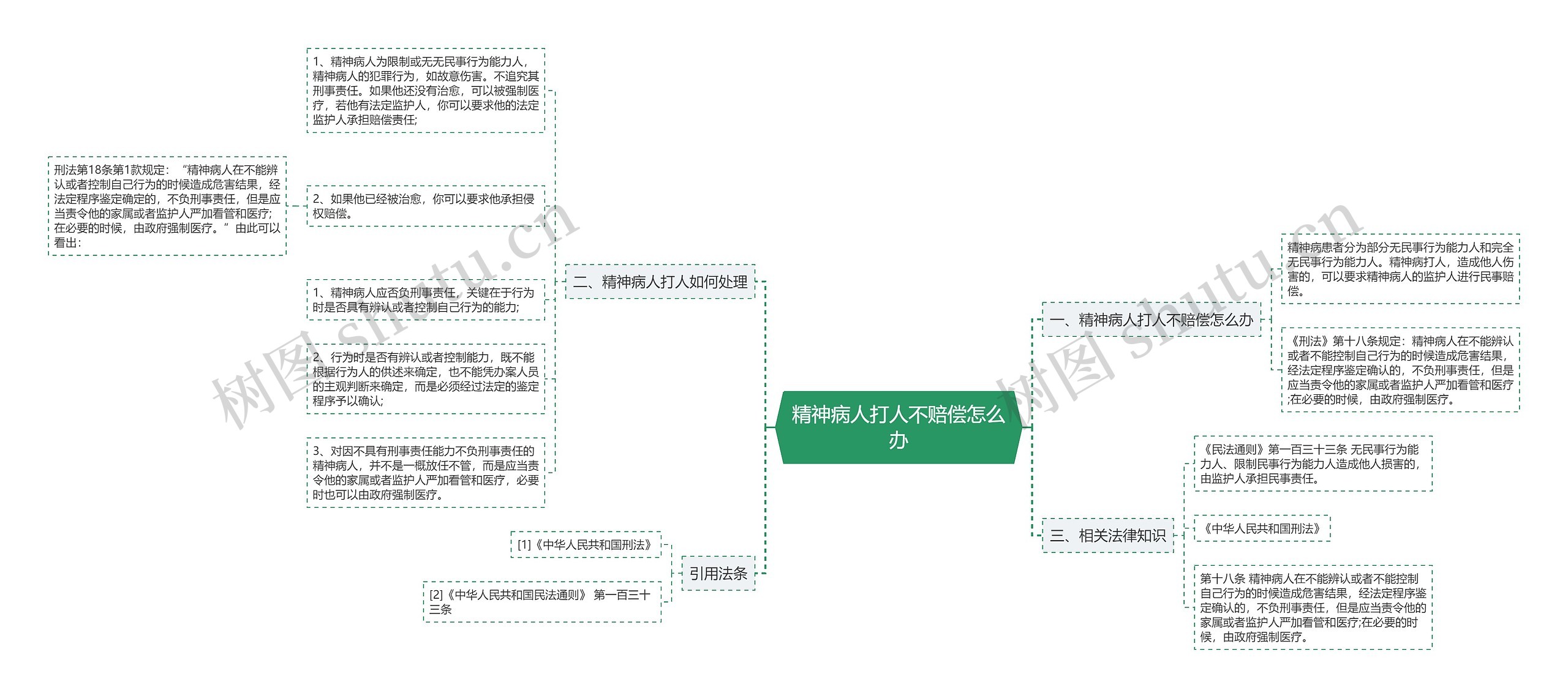 精神病人打人不赔偿怎么办思维导图