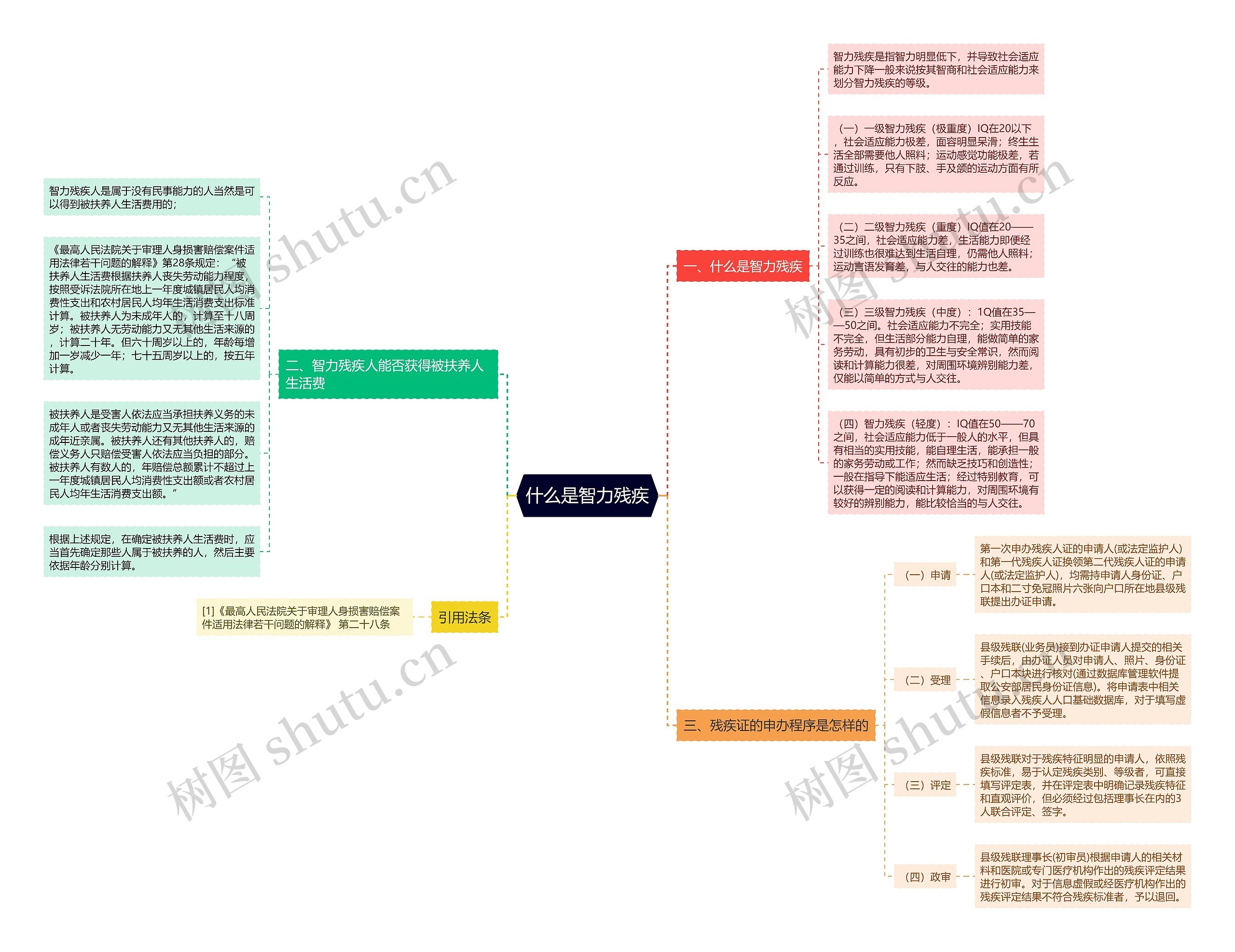 什么是智力残疾思维导图