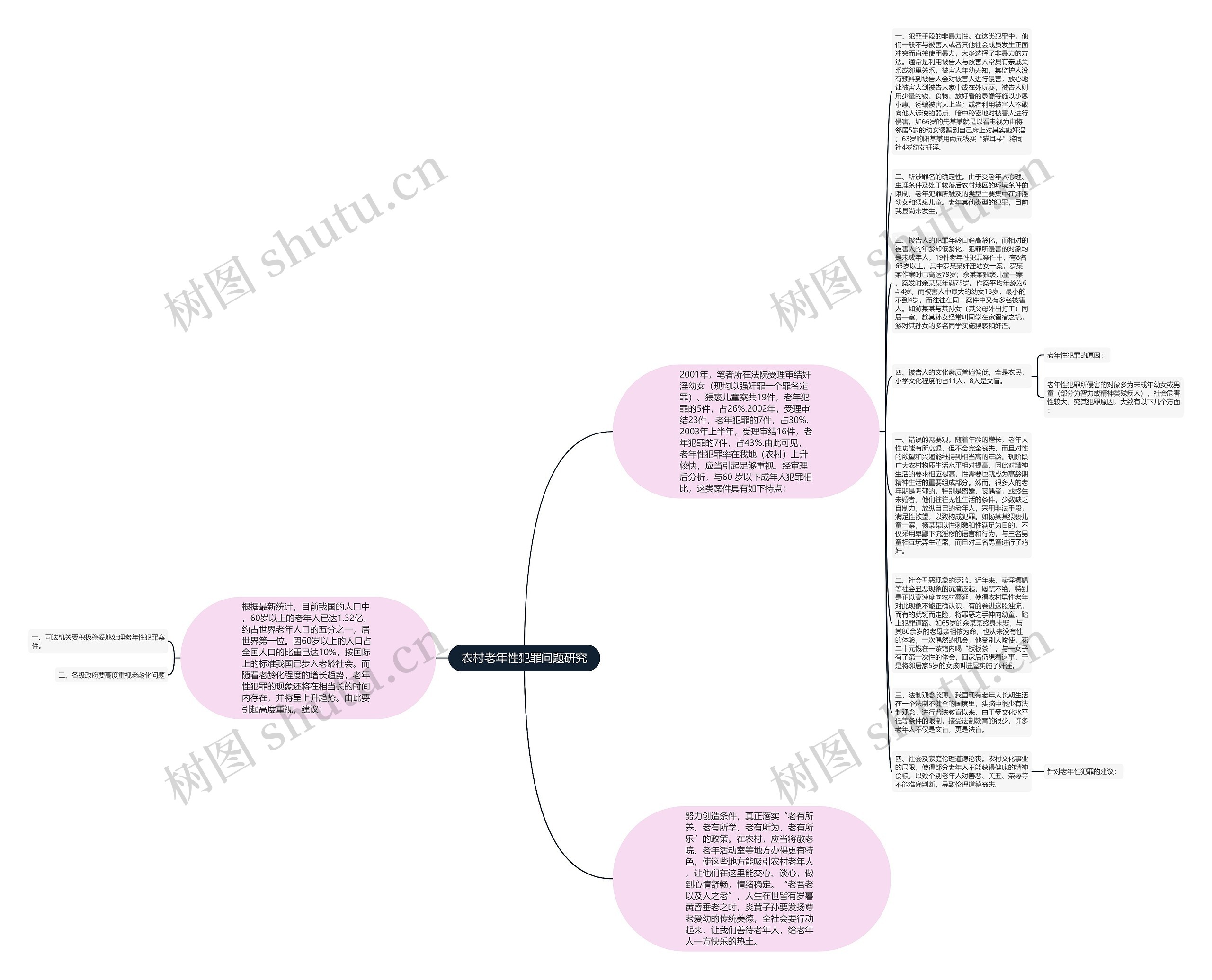 农村老年性犯罪问题研究思维导图