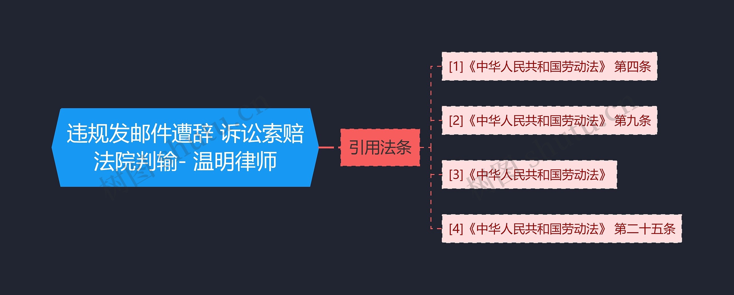 违规发邮件遭辞 诉讼索赔法院判输- 温明律师思维导图