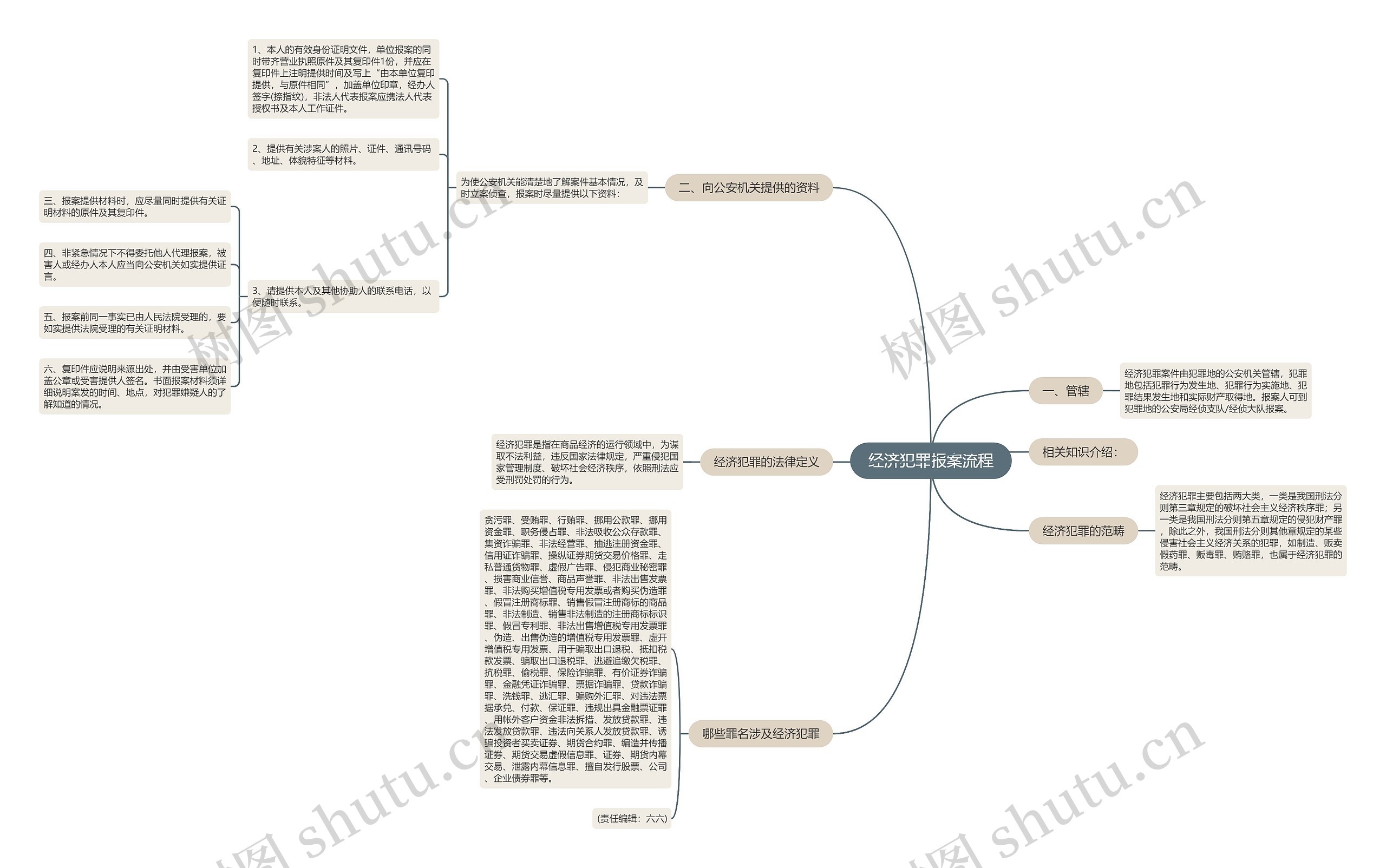 经济犯罪报案流程思维导图