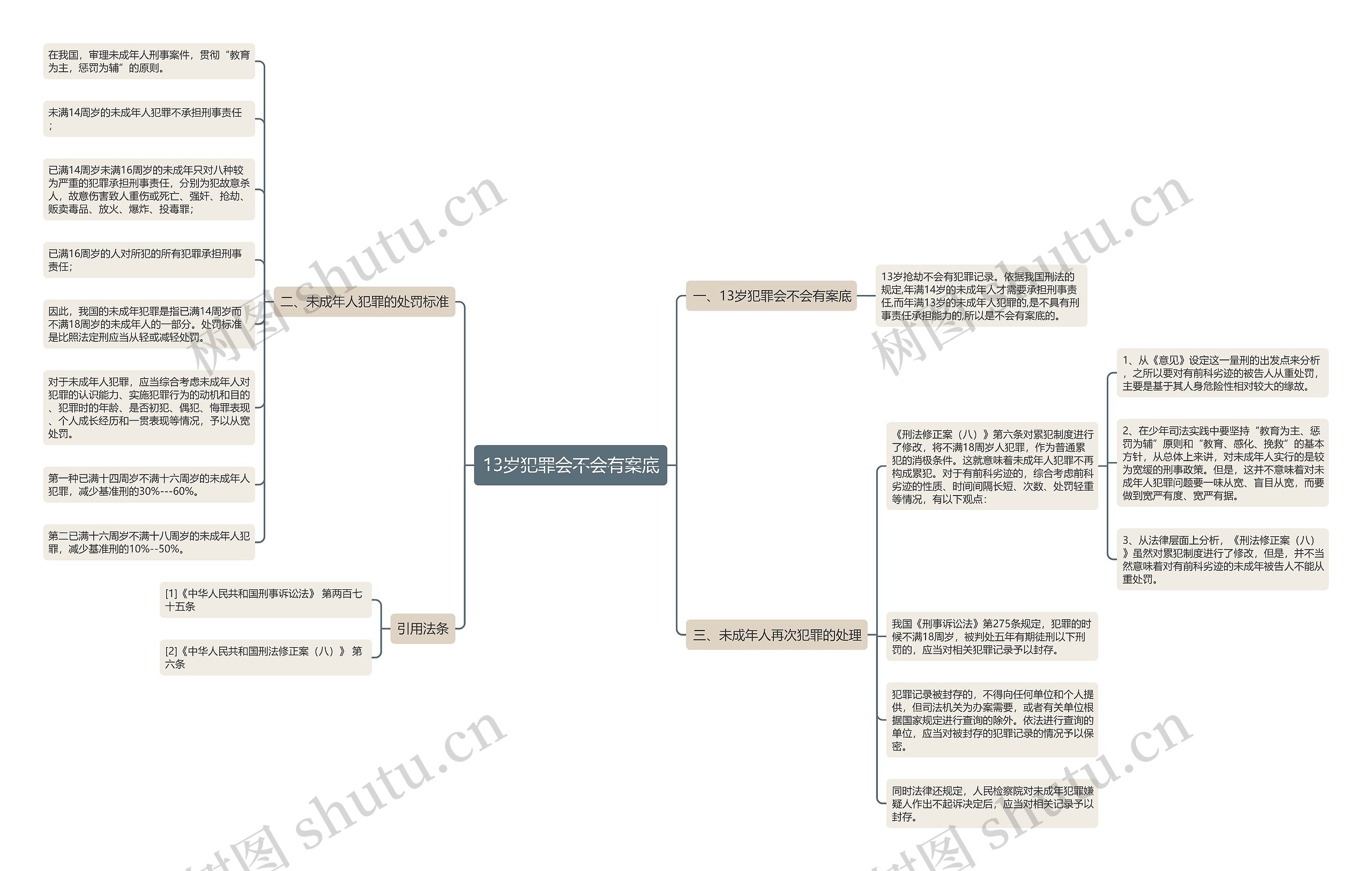 13岁犯罪会不会有案底思维导图
