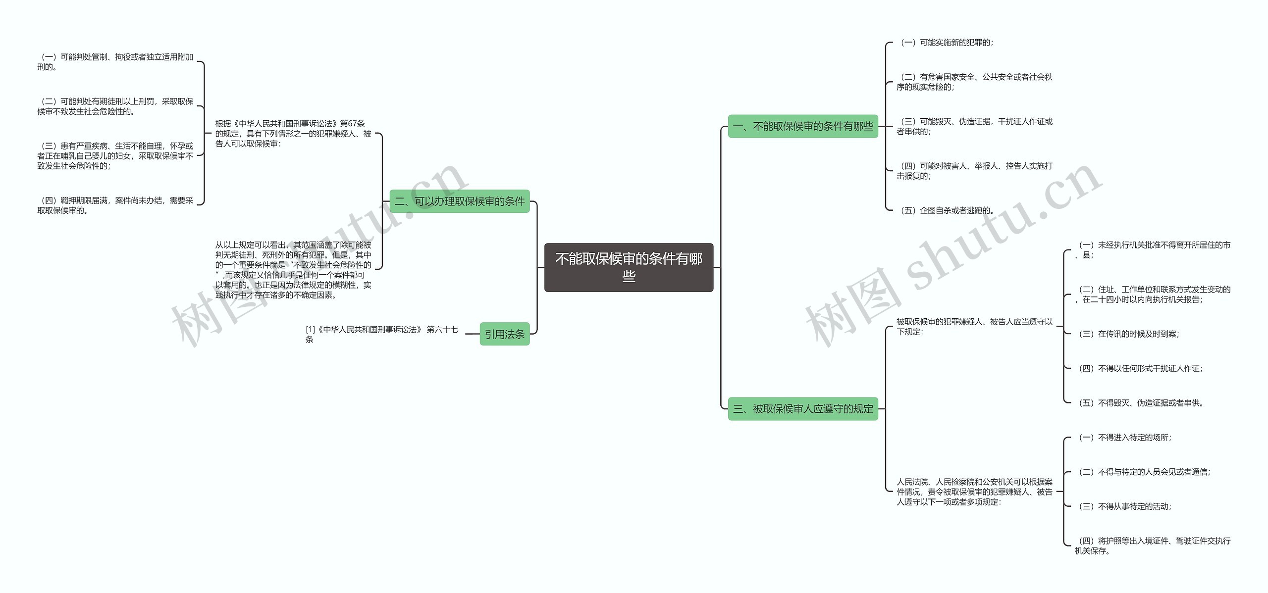 不能取保候审的条件有哪些思维导图