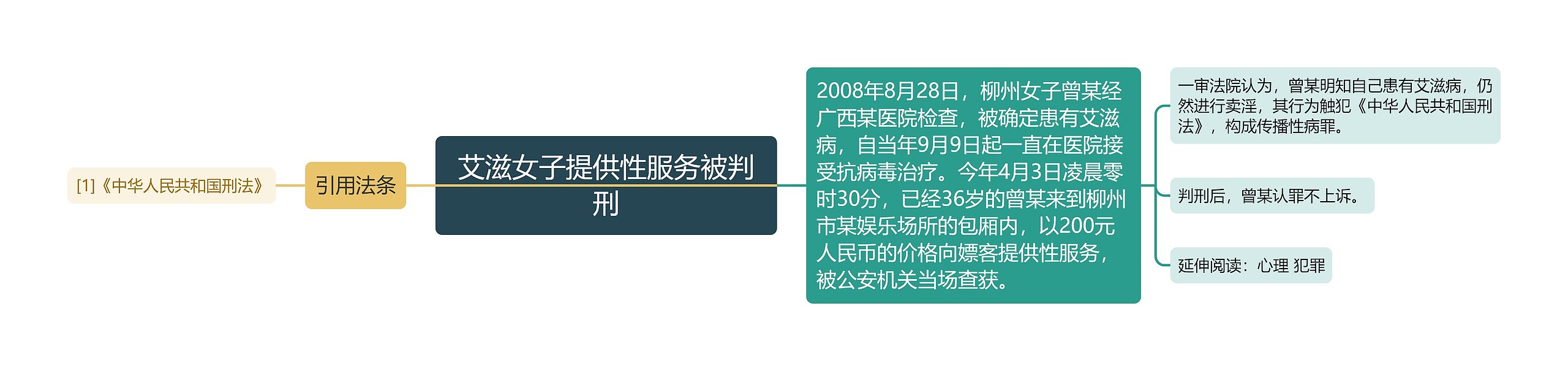 艾滋女子提供性服务被判刑思维导图