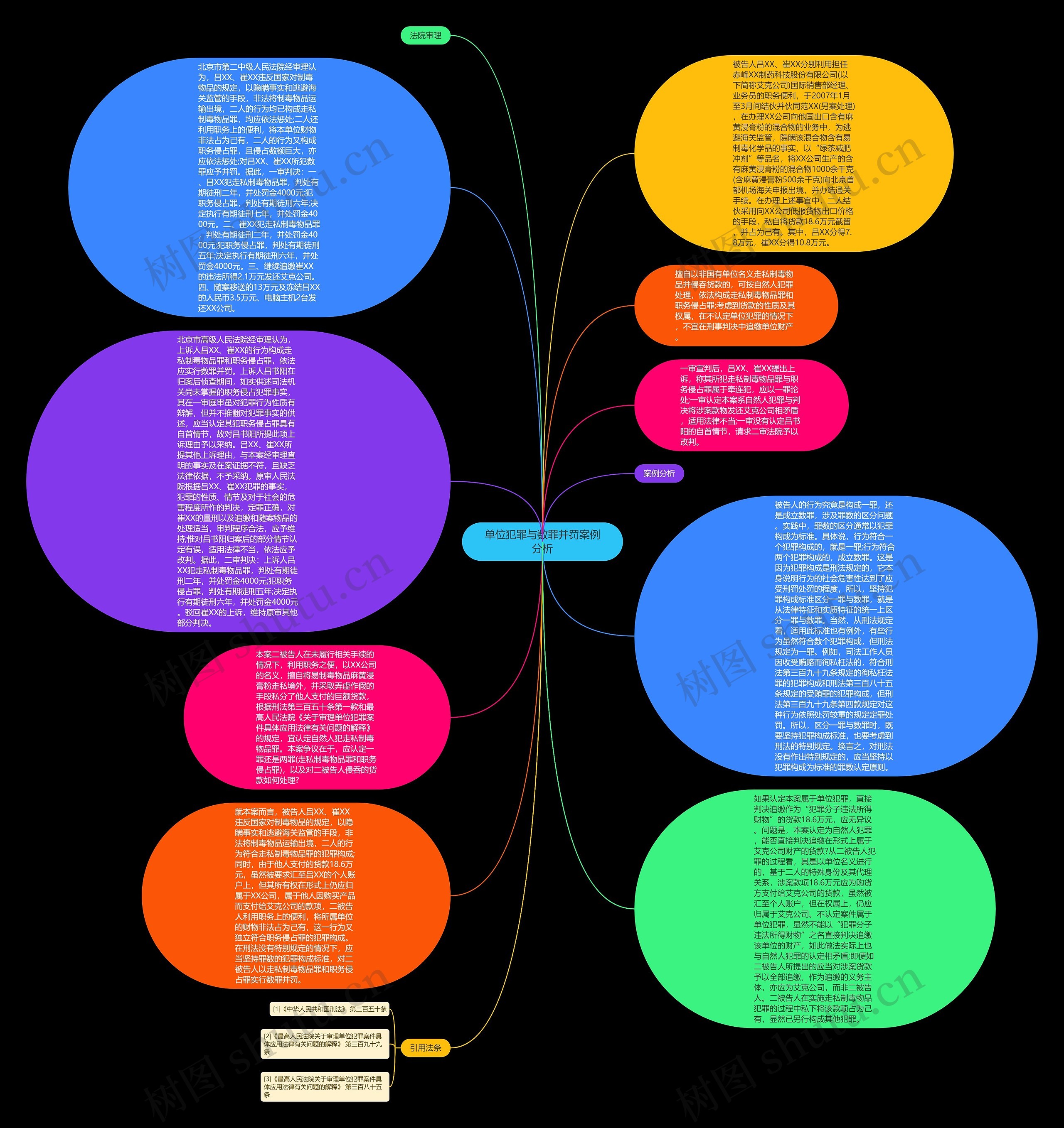 单位犯罪与数罪并罚案例分析思维导图