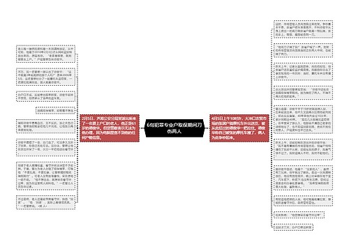 6旬犯罪专业户取保期间刀伤两人