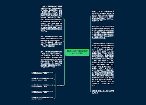 首次以司法解释规定各类毒品犯罪量刑