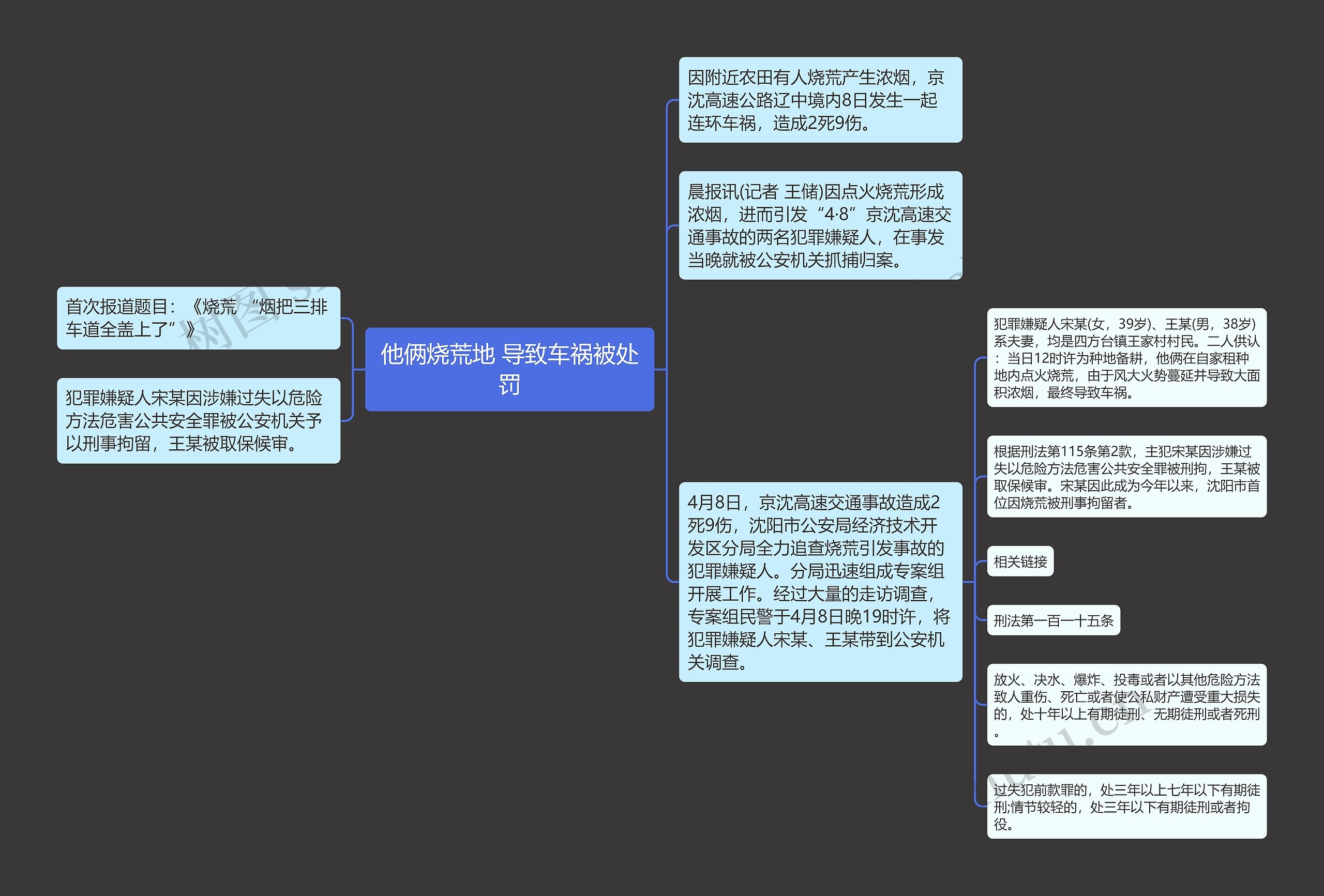 他俩烧荒地 导致车祸被处罚思维导图