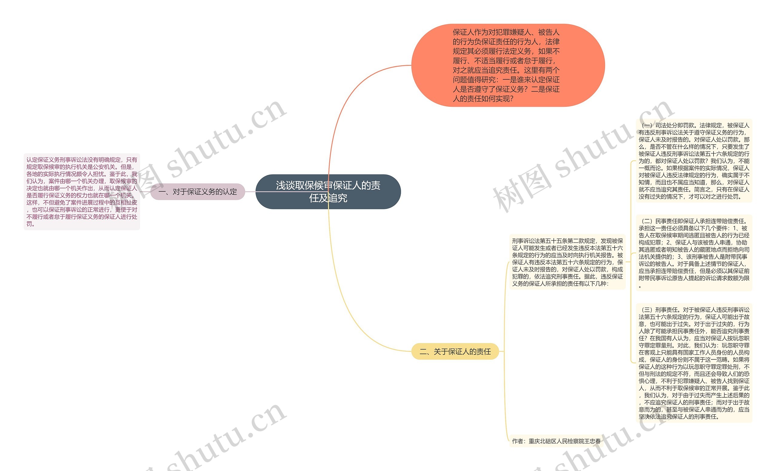 浅谈取保候审保证人的责任及追究思维导图