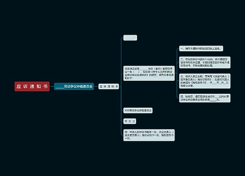 应  诉  通  知  书