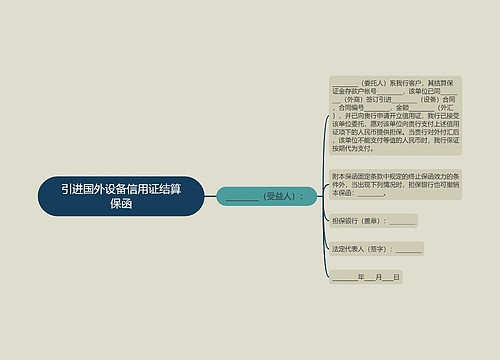 引进国外设备信用证结算保函