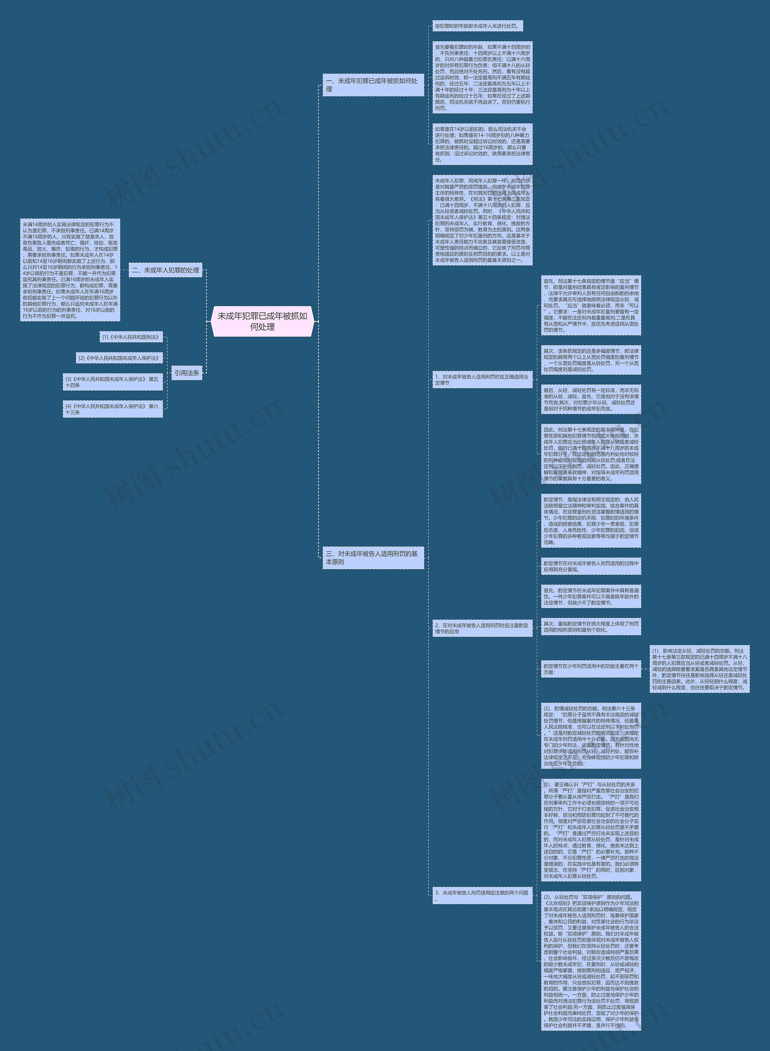 未成年犯罪已成年被抓如何处理思维导图