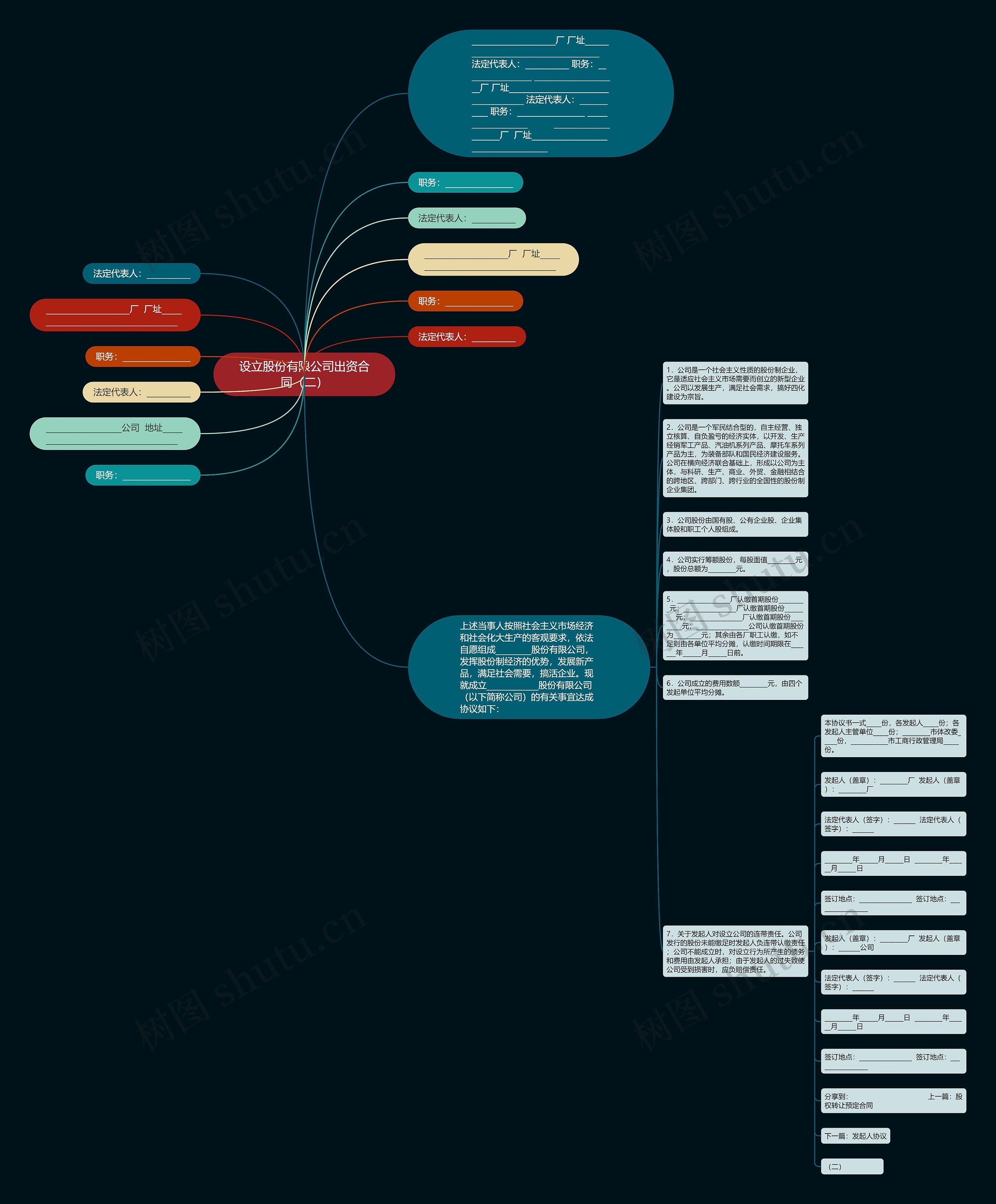设立股份有限公司出资合同（二）思维导图