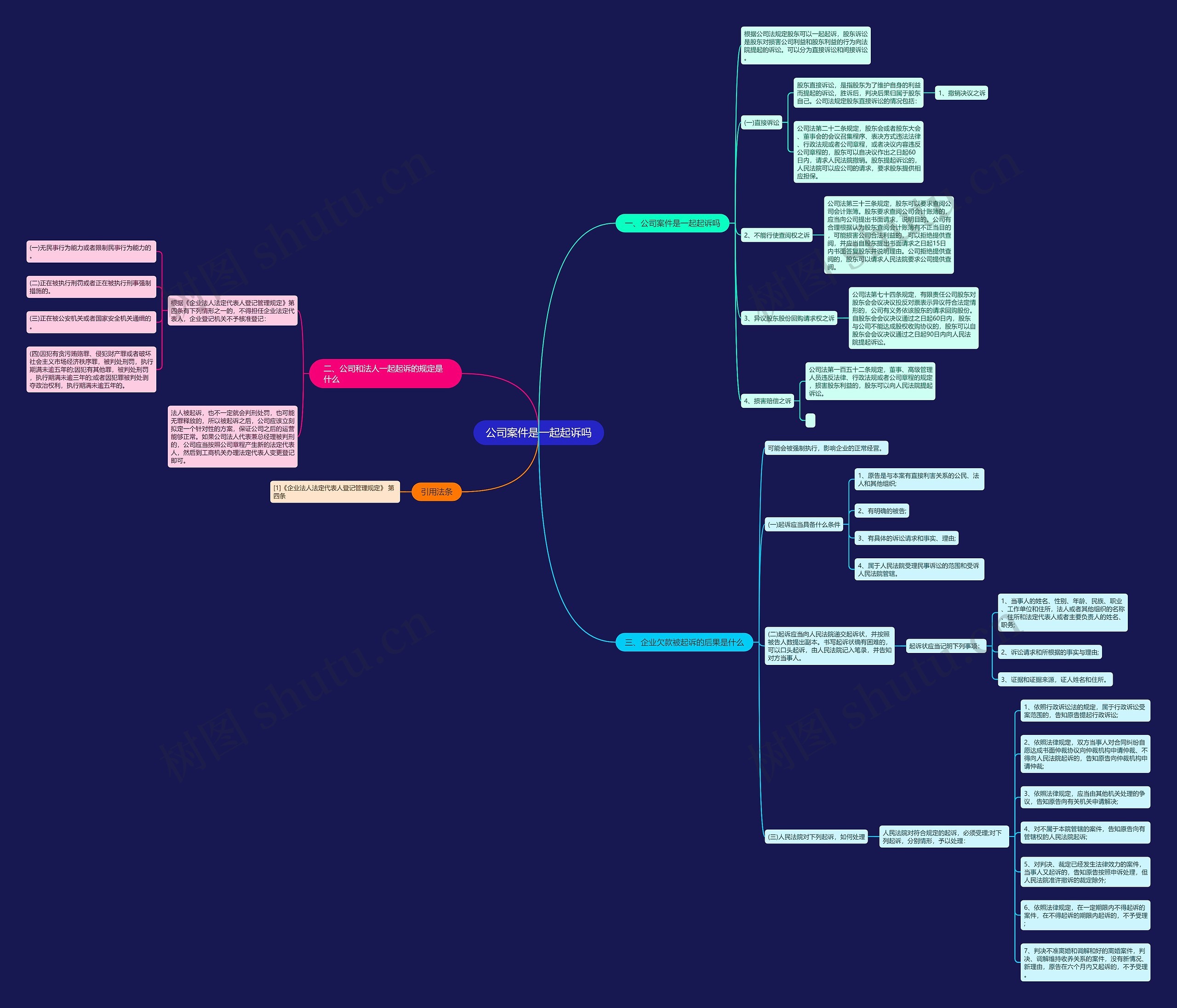 公司案件是一起起诉吗思维导图
