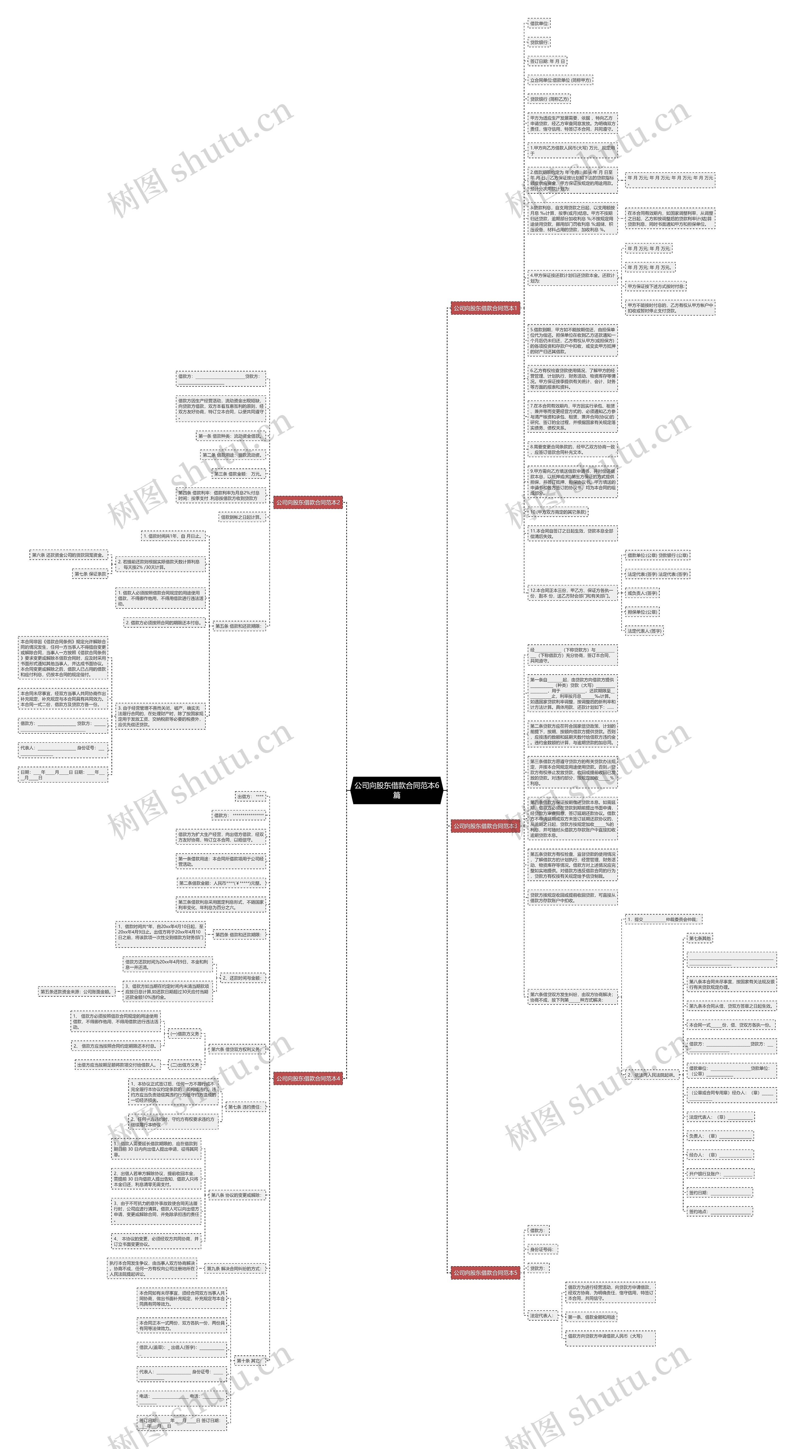 公司向股东借款合同范本6篇思维导图
