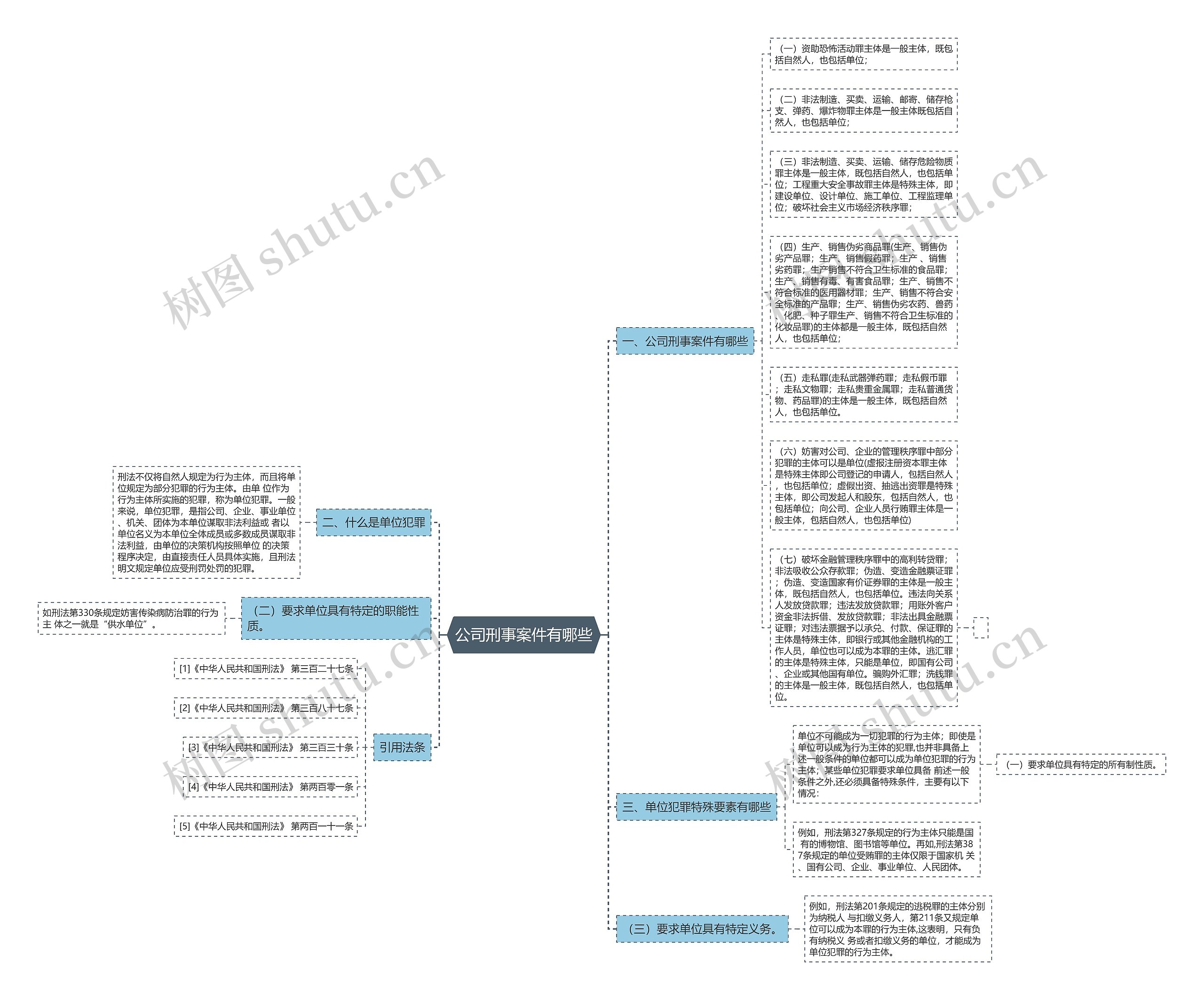 公司刑事案件有哪些思维导图