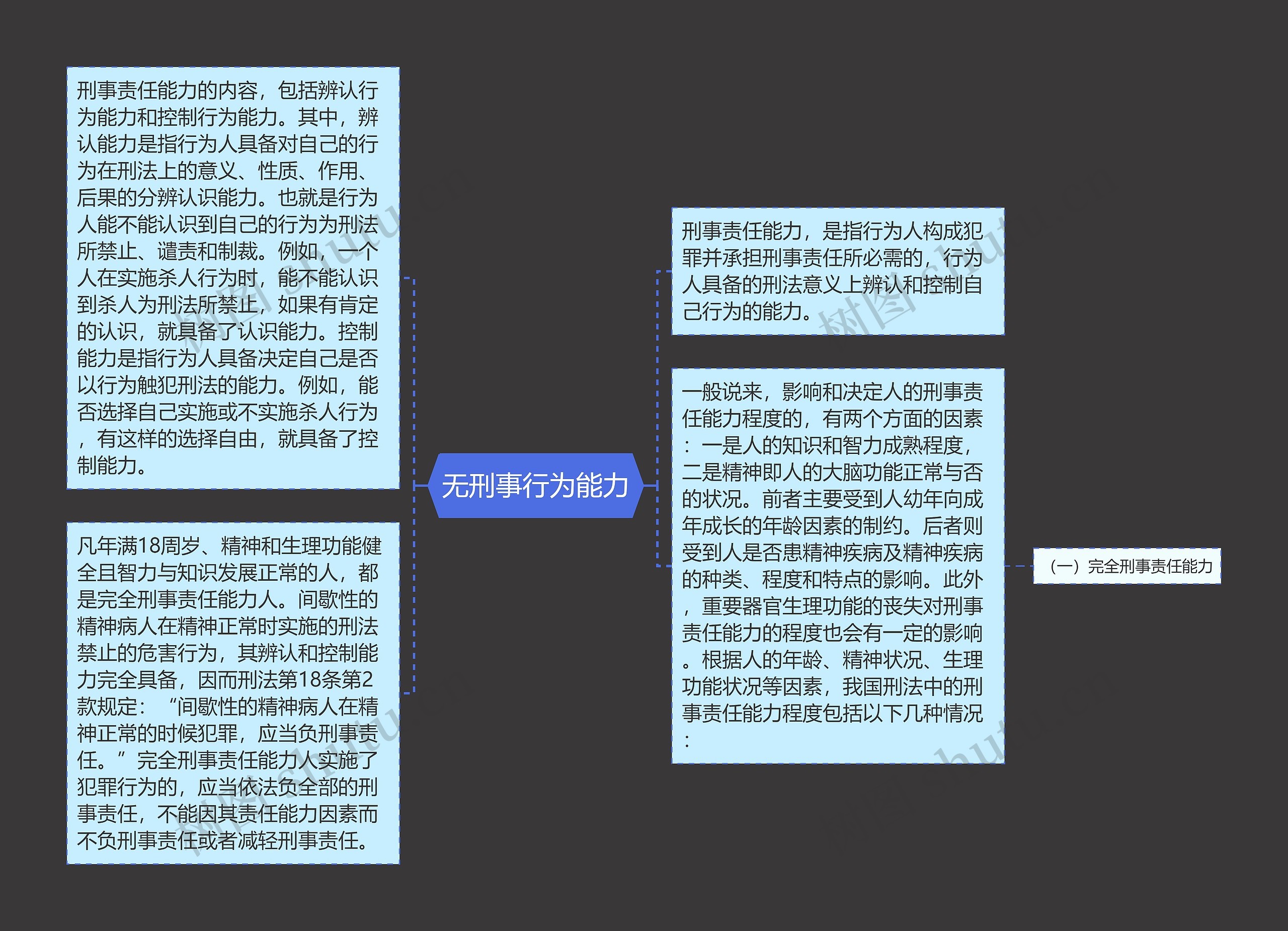 无刑事行为能力思维导图