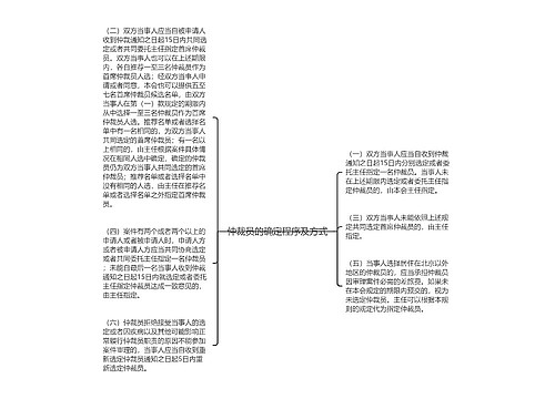 仲裁员的确定程序及方式