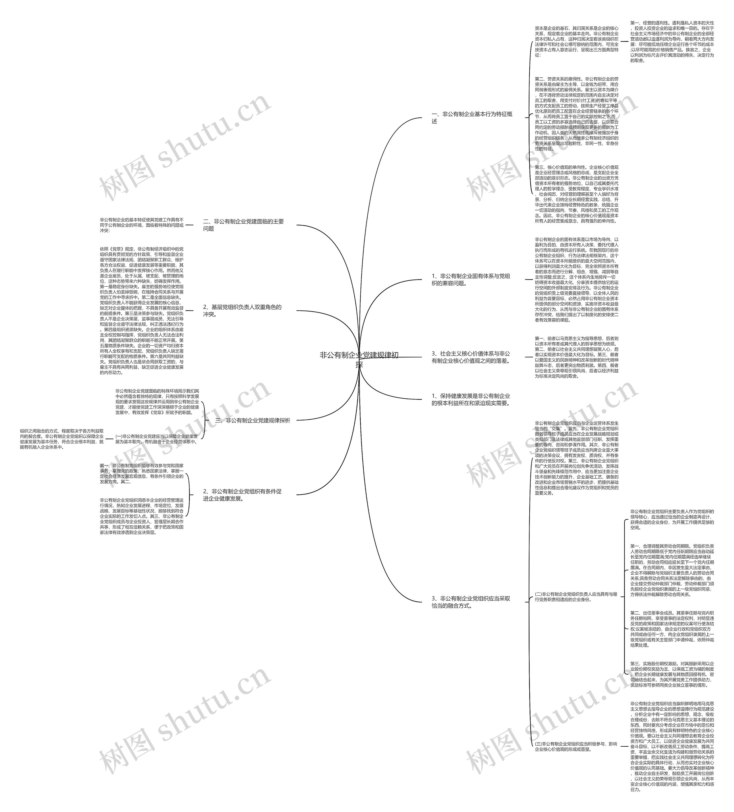非公有制企业党建规律初探思维导图