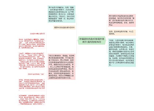 诈骗团伙伪造43张境外信用卡 国内狂刷36万