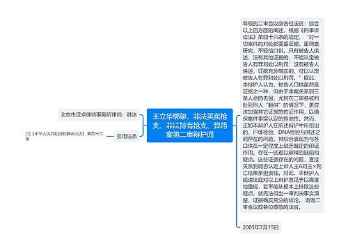 王立华绑架、非法买卖枪支、非法持有枪支、弹药案第二审辩护词