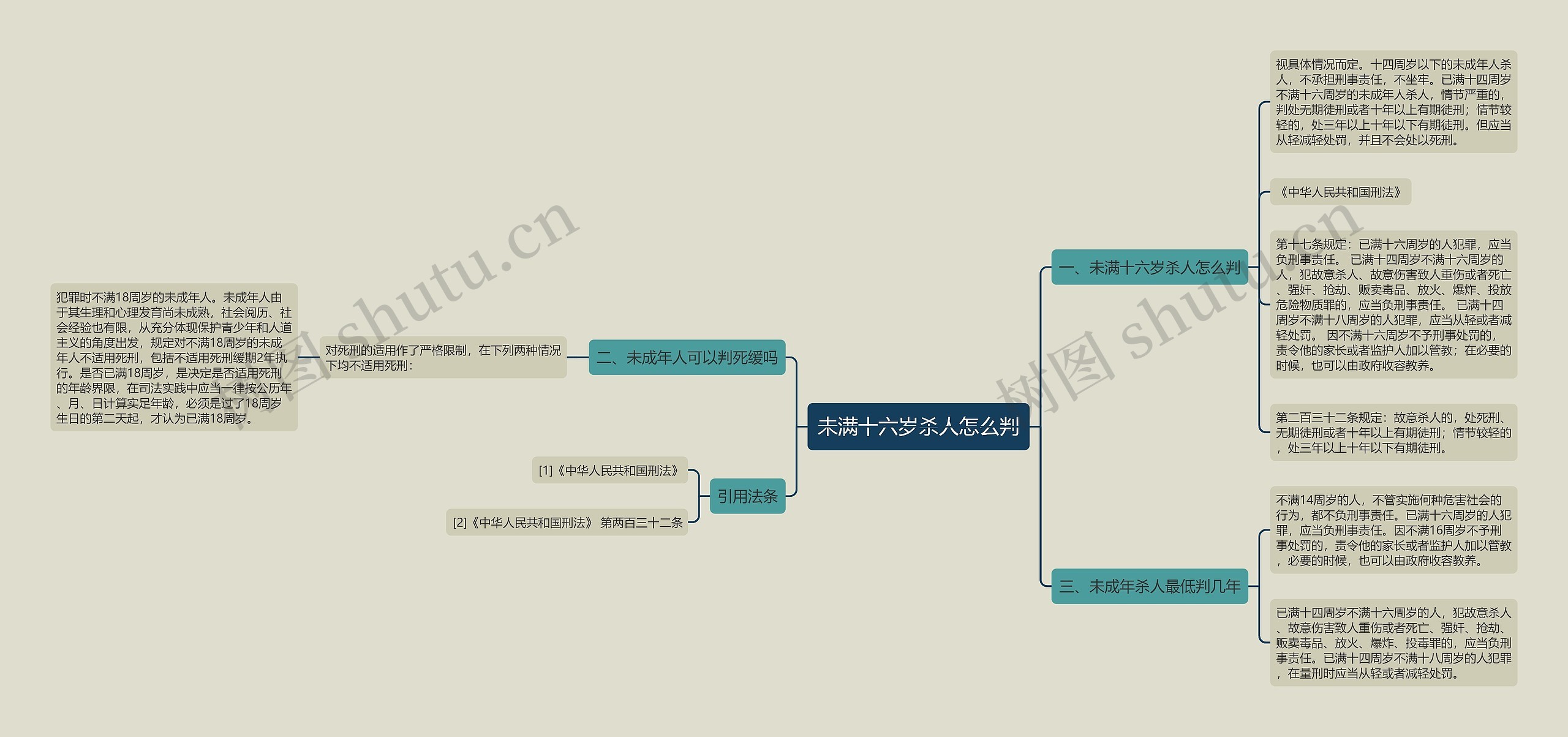 未满十六岁杀人怎么判思维导图