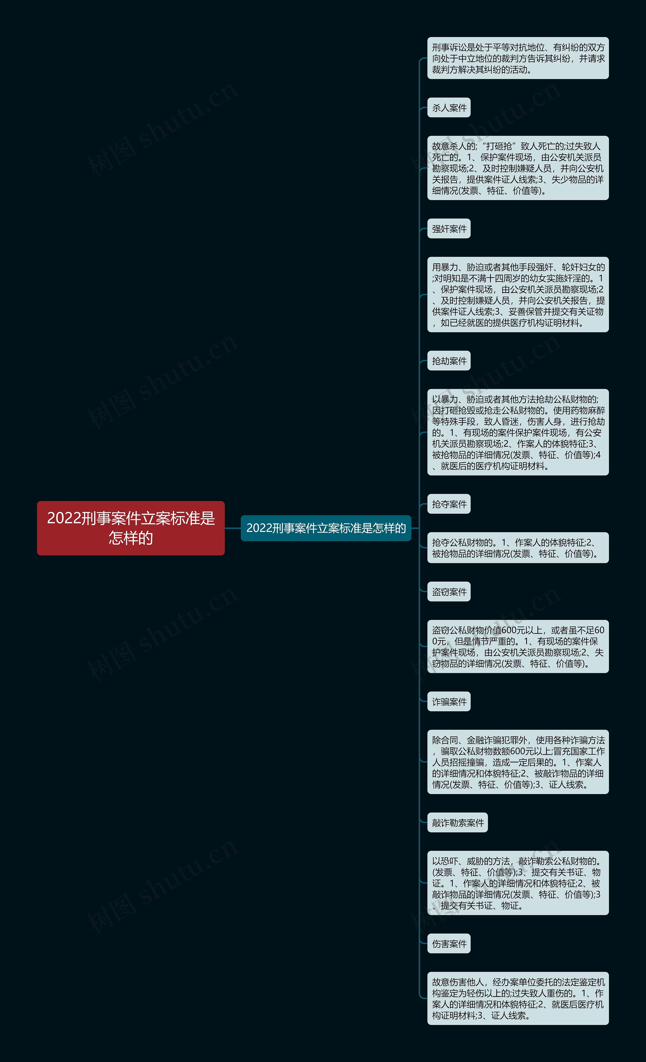 2022刑事案件立案标准是怎样的思维导图